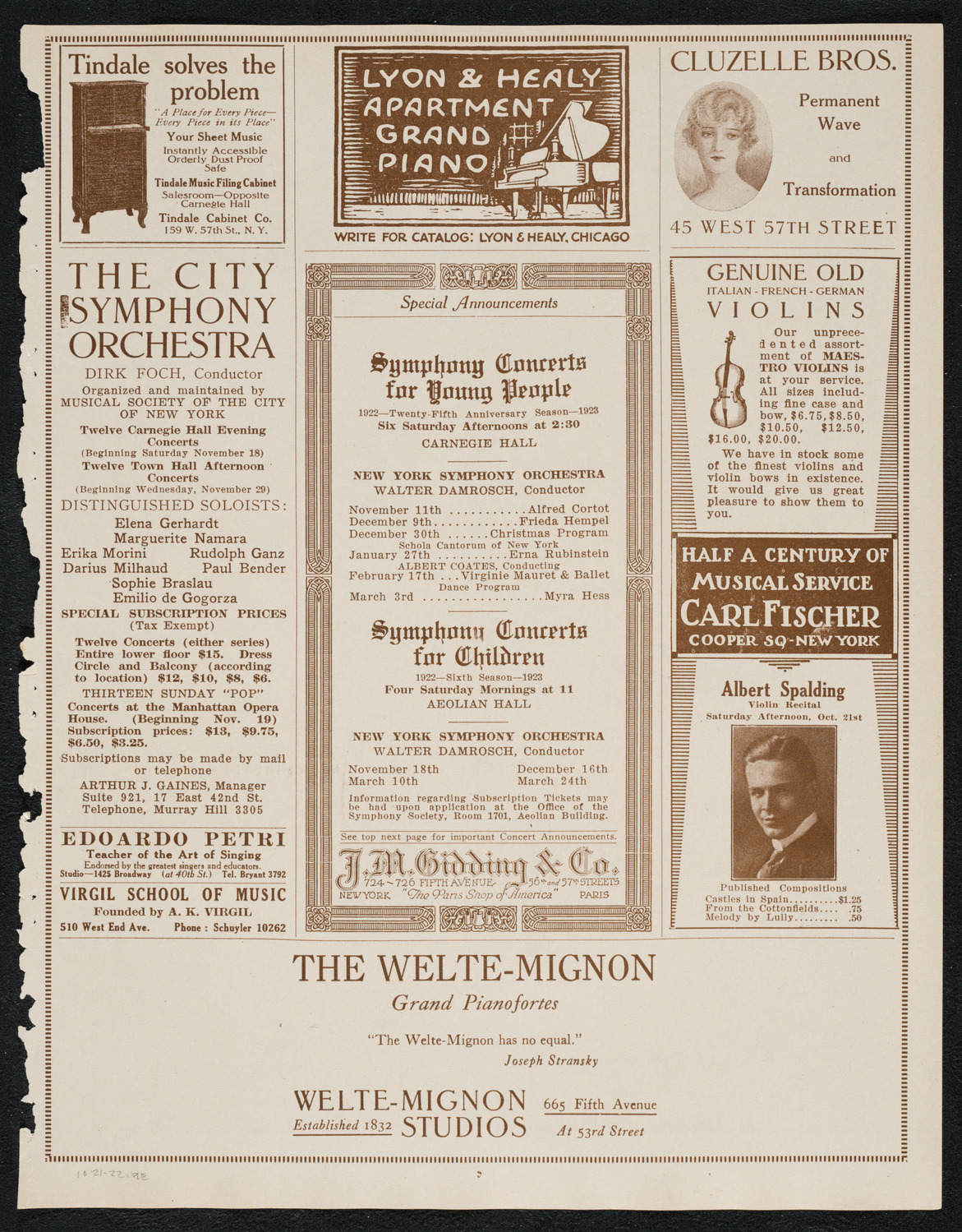 Concierto Espagnol, October 21, 1922, program page 9