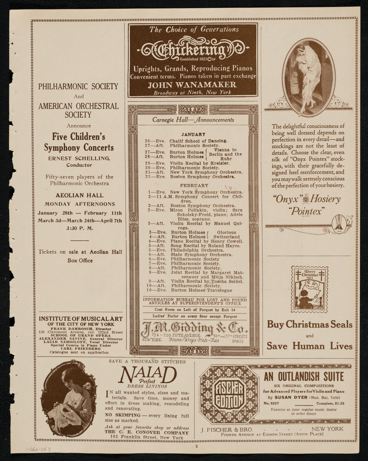 Symphony Concert for Young People, January 26, 1924, program page 3