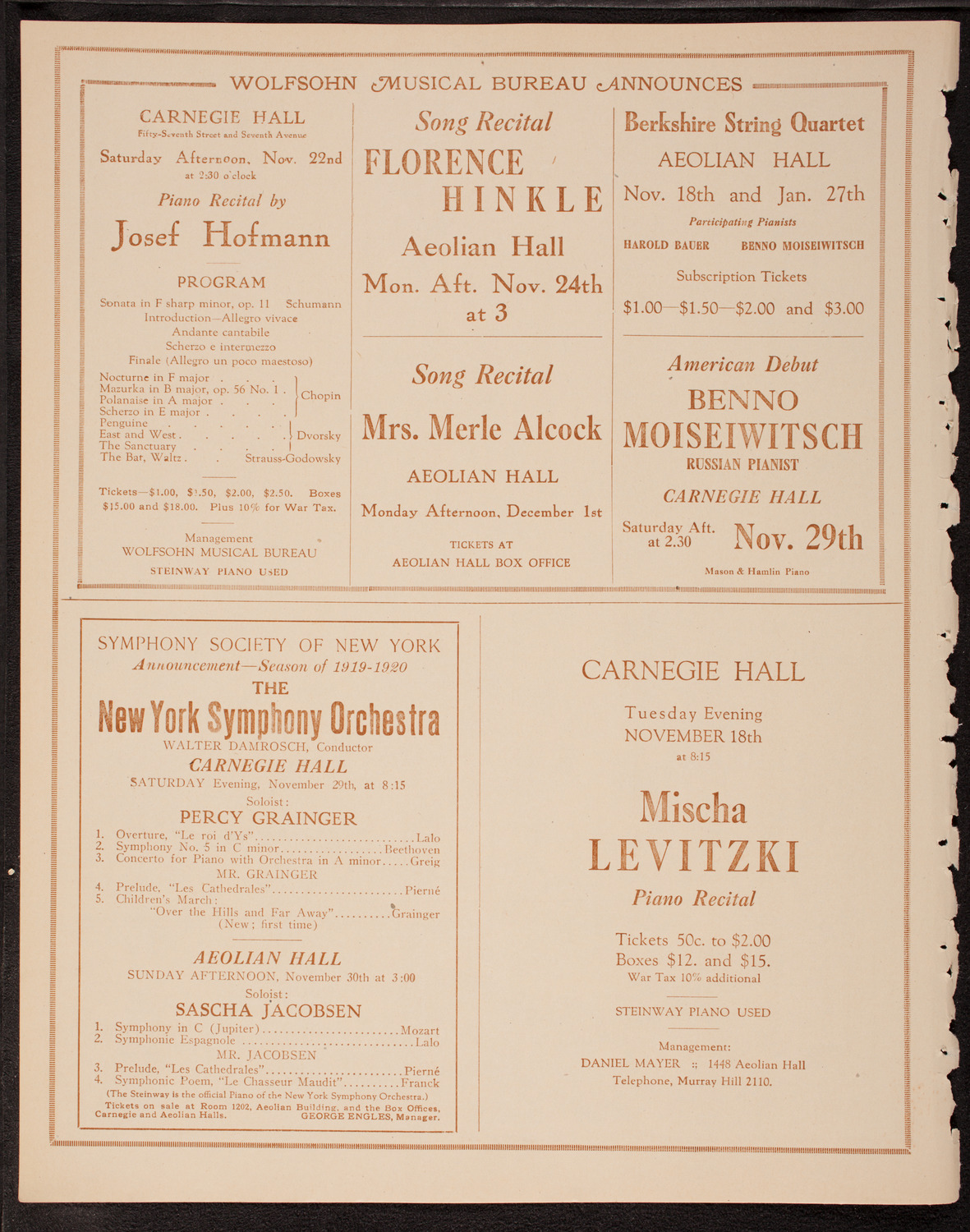 Rosalie Miller, Soprano, November 18, 1919, program page 8