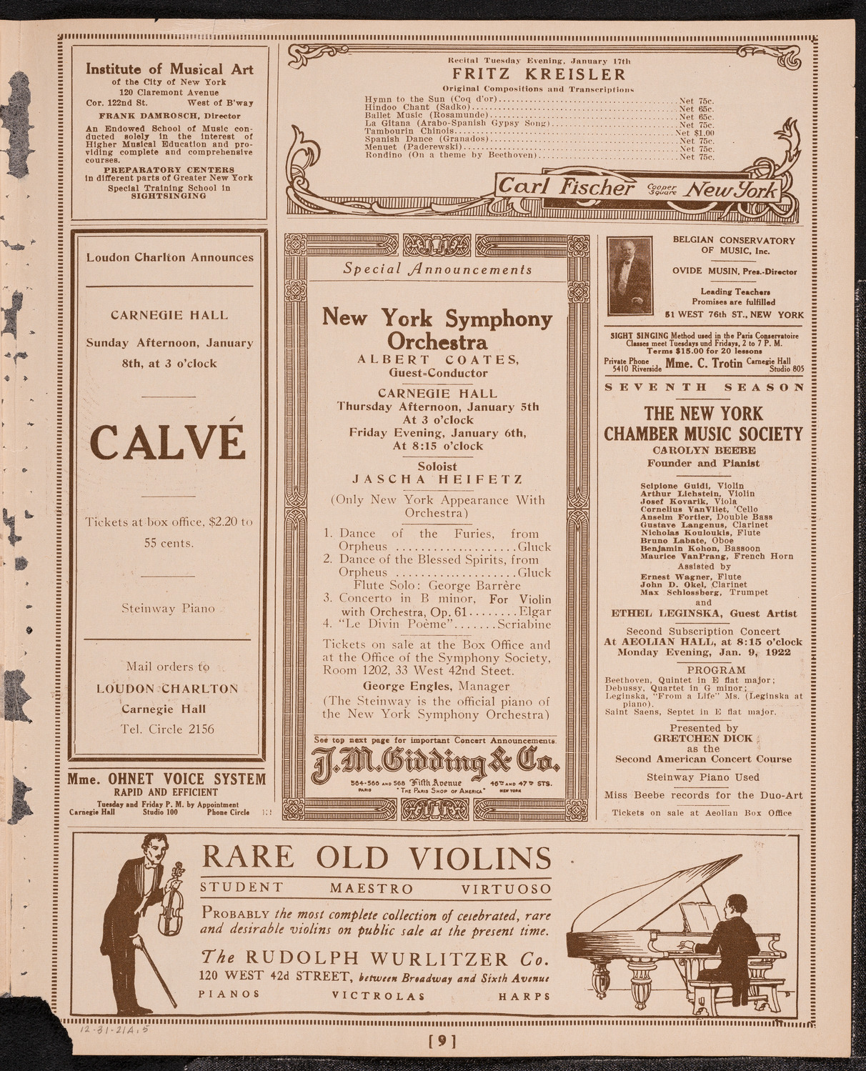 Symphony Concert for Young People, December 31, 1921, program page 9