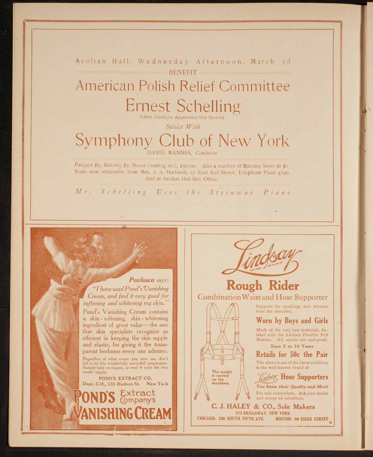 New York Philharmonic, February 26, 1915, program page 4