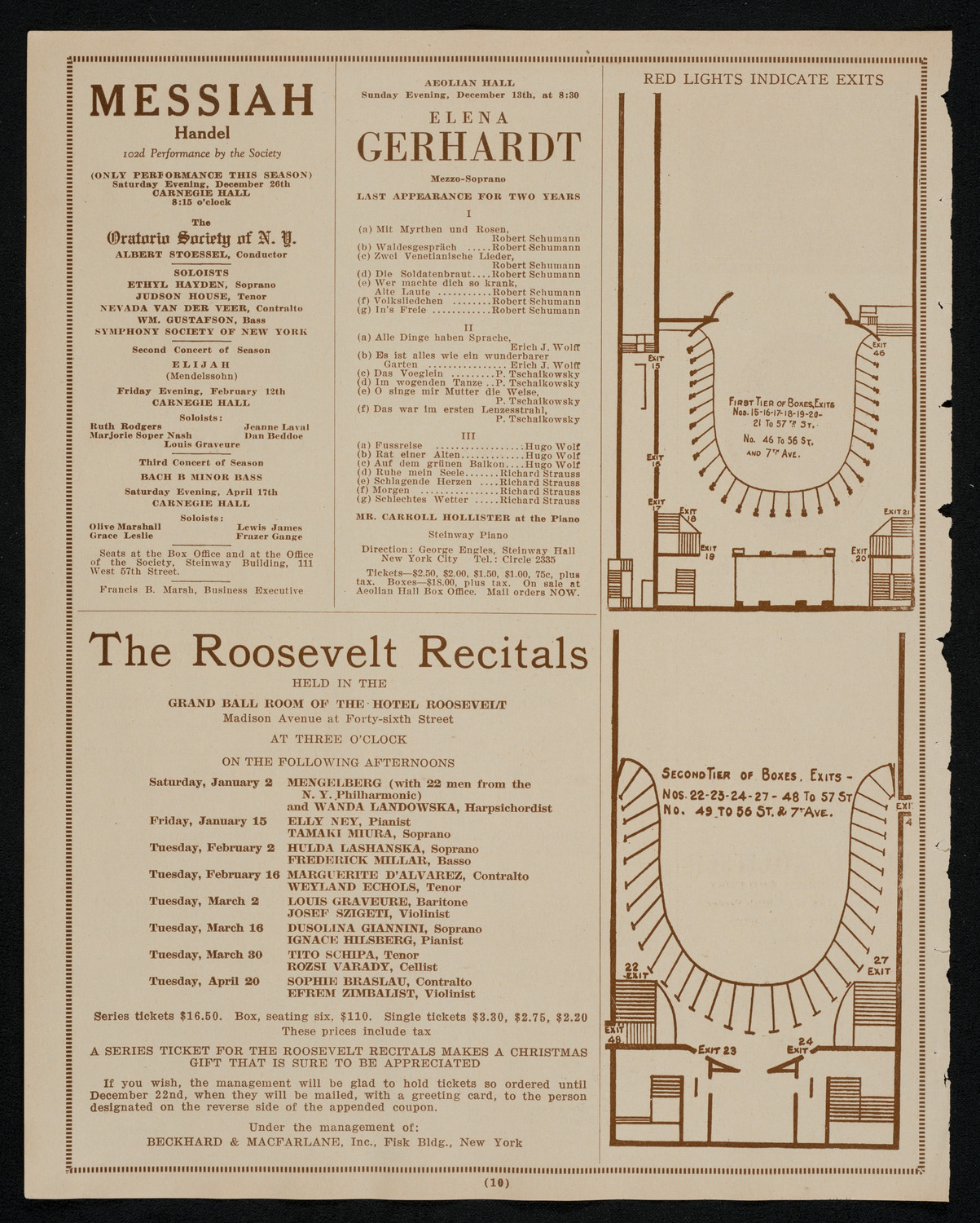 Julia Claussen, Mezzo-Soprano, December 11, 1925, program page 10