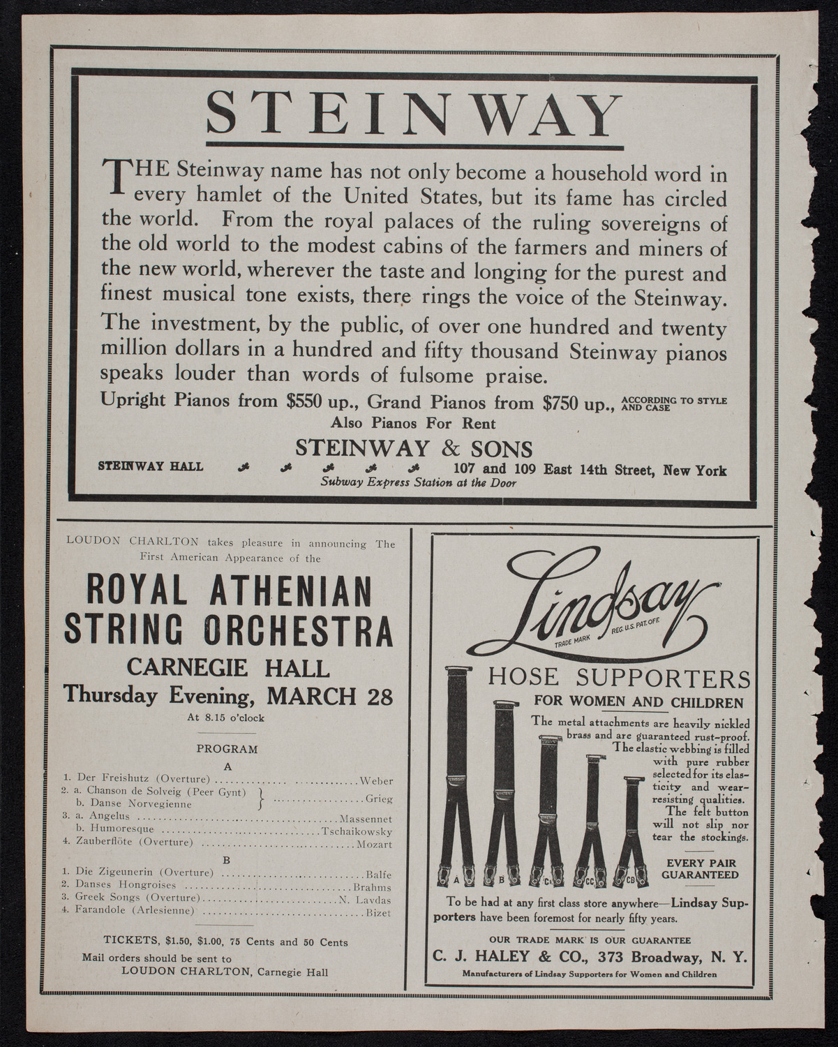 Johanna Gadski, Soprano, with the Arion Society, Liederkranz, and Volpe Symphony Society, March 24, 1912, program page 4