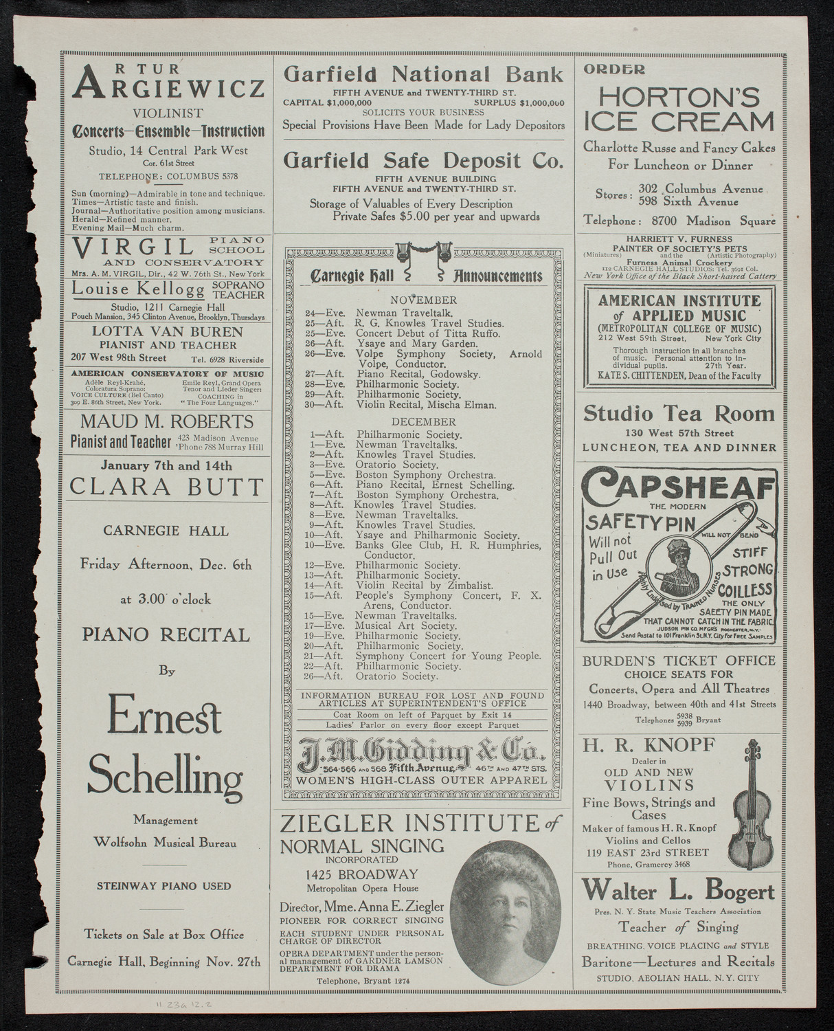 Symphony Concert for Young People, November 23, 1912, program page 3