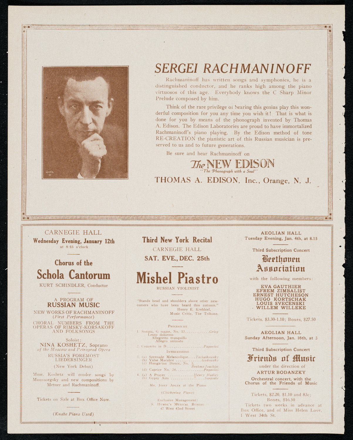 Jacques Pintel, Piano, December 22, 1920, program page 2