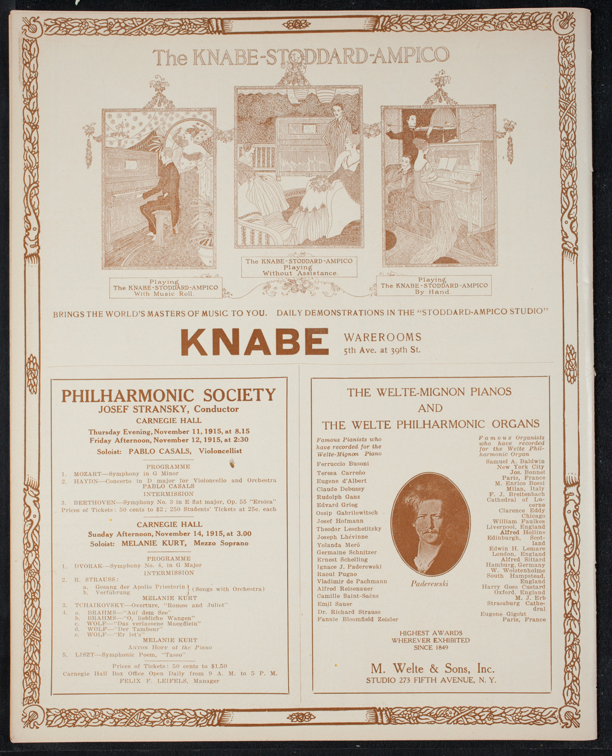 New York Philharmonic, October 29, 1915, program page 12