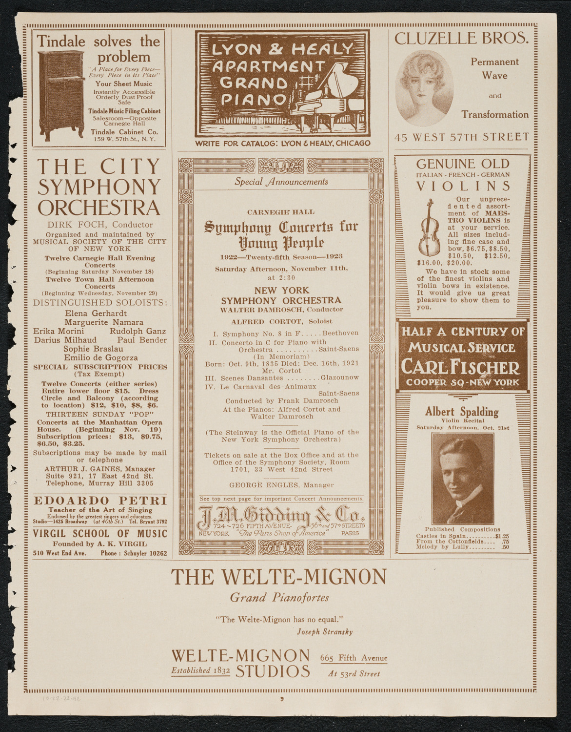 60th Birthday Celebration of Reuben Brainin, October 22, 1922, program page 9