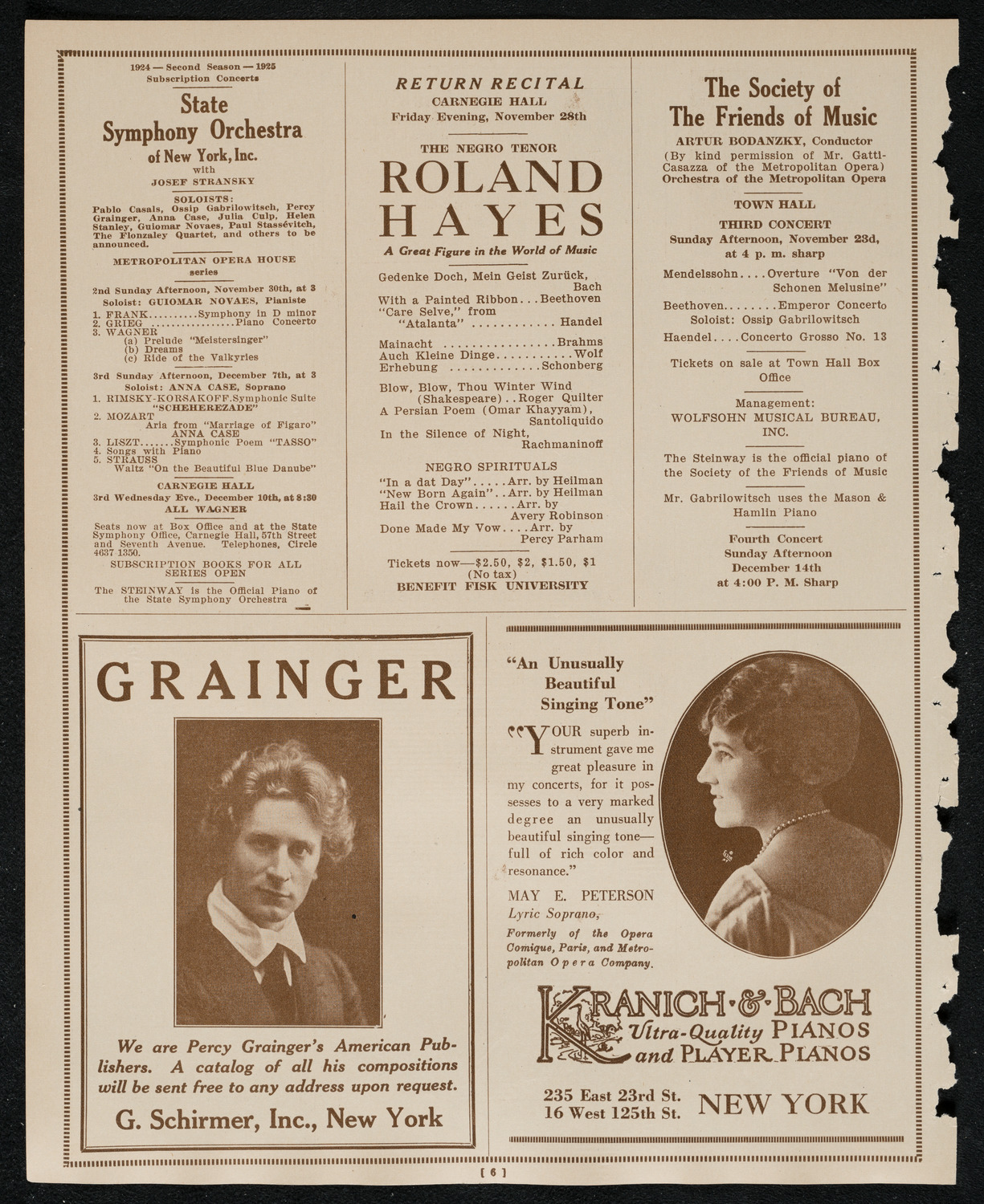 New York Symphony Orchestra, November 21, 1924, program page 6