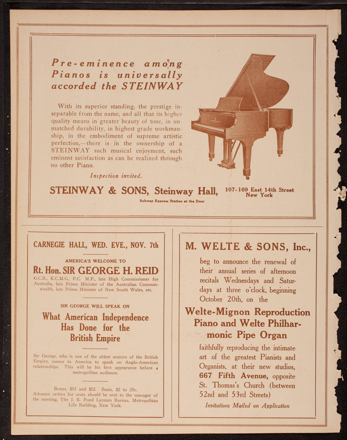 George Dostal, Tenor, October 28, 1917, program page 4
