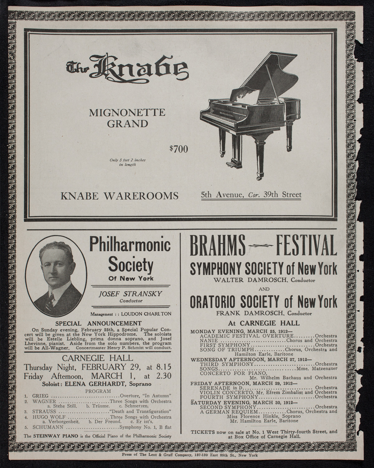 Boston Symphony Orchestra, February 22, 1912, program page 12