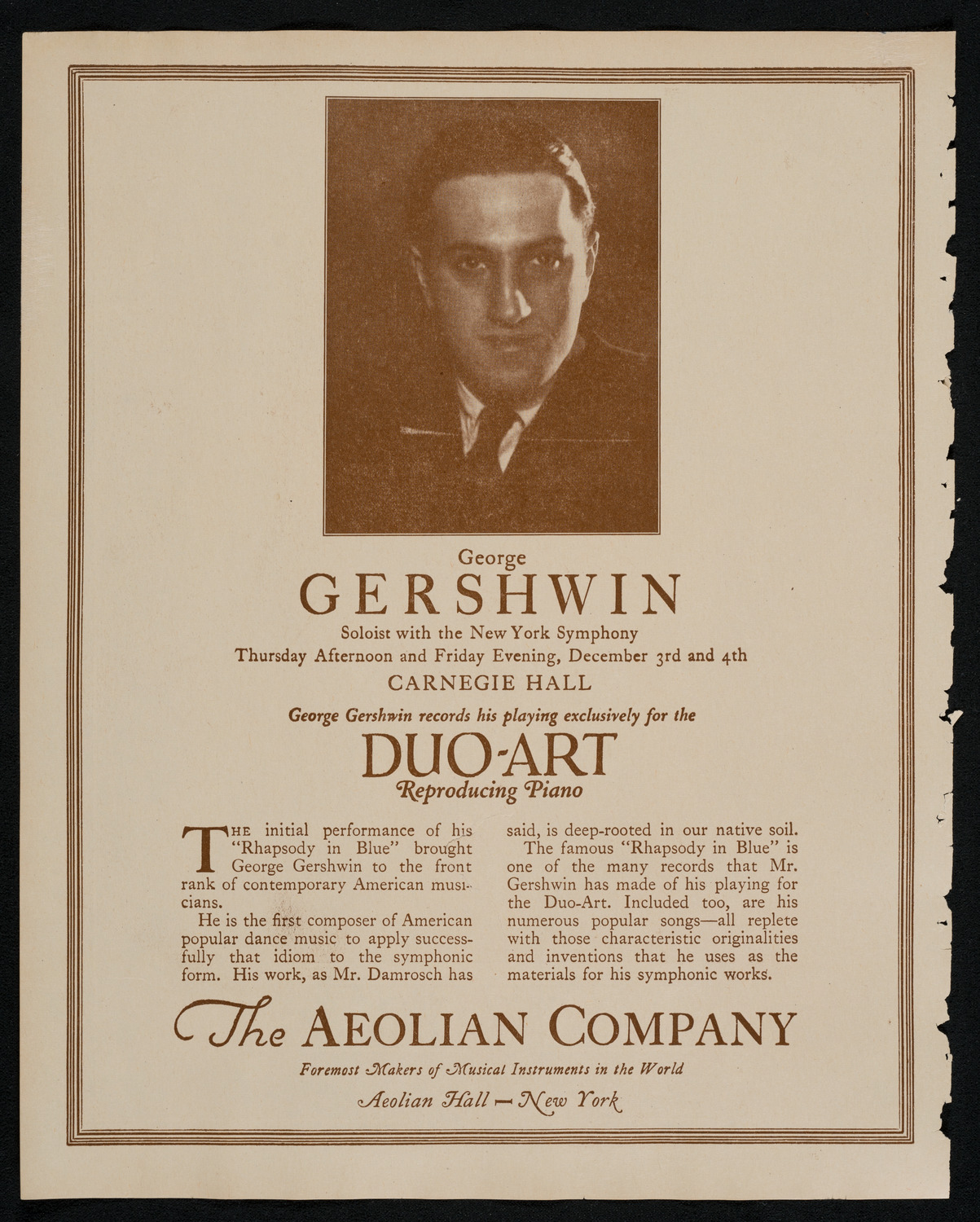 New York Symphony Orchestra, December 4, 1925, program page 2