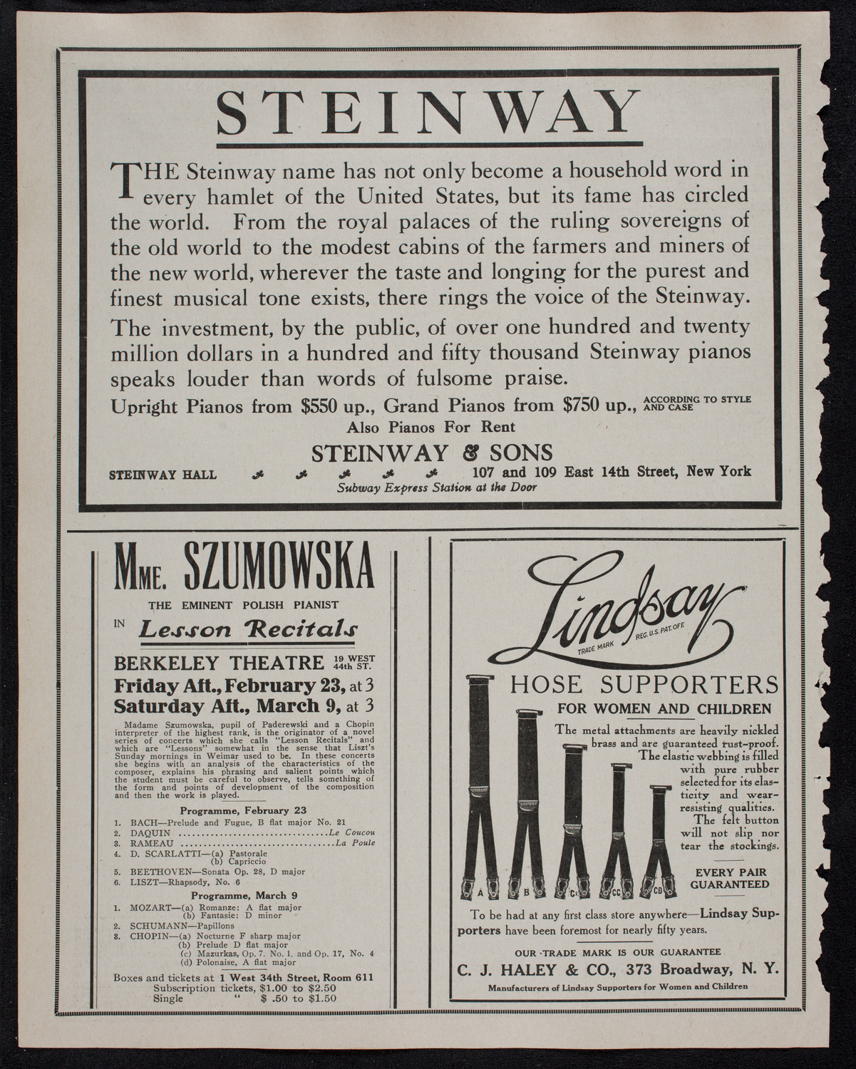 Burton Holmes Travelogue: Paris, February 18, 1912, program page 4