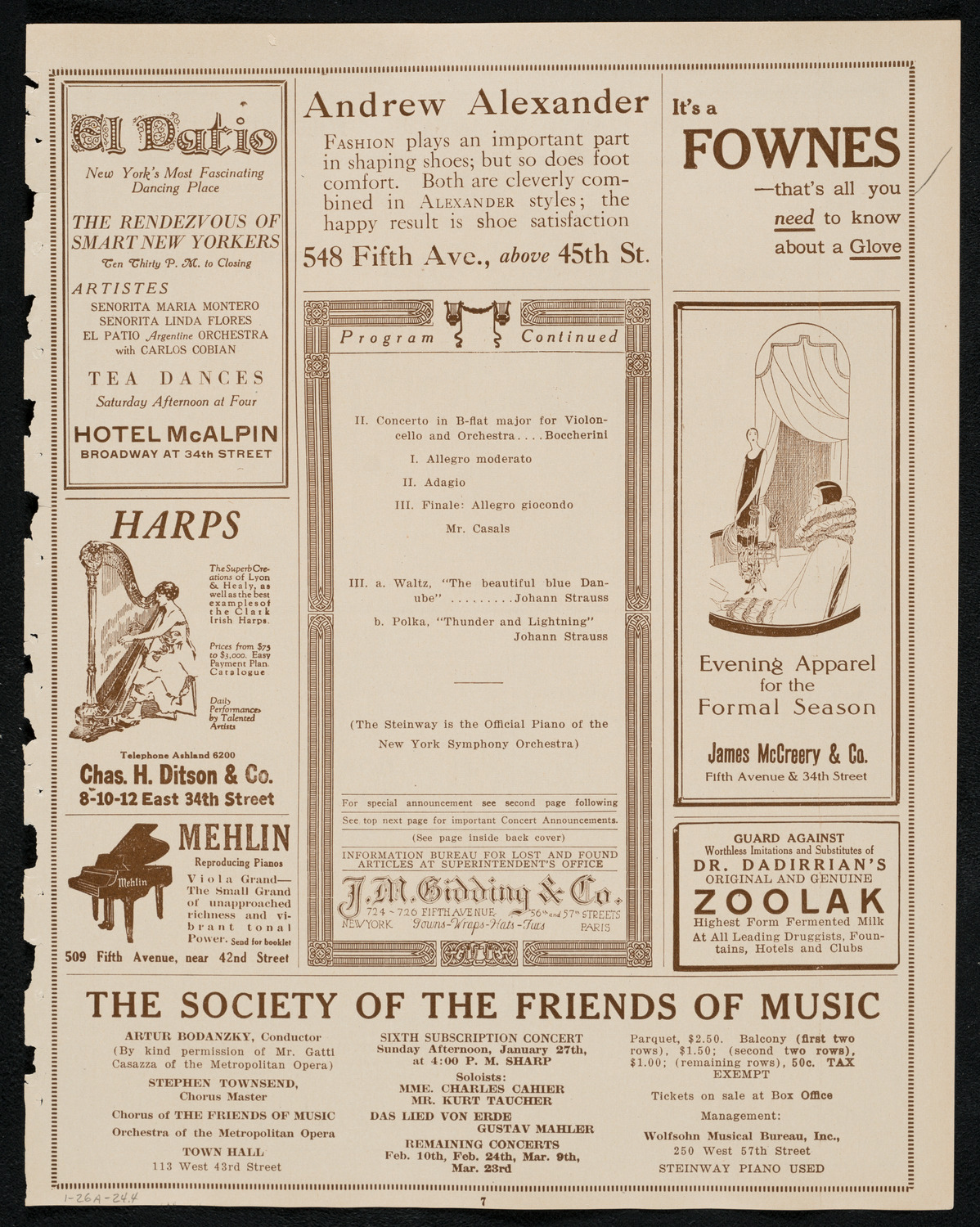 Symphony Concert for Young People, January 26, 1924, program page 7