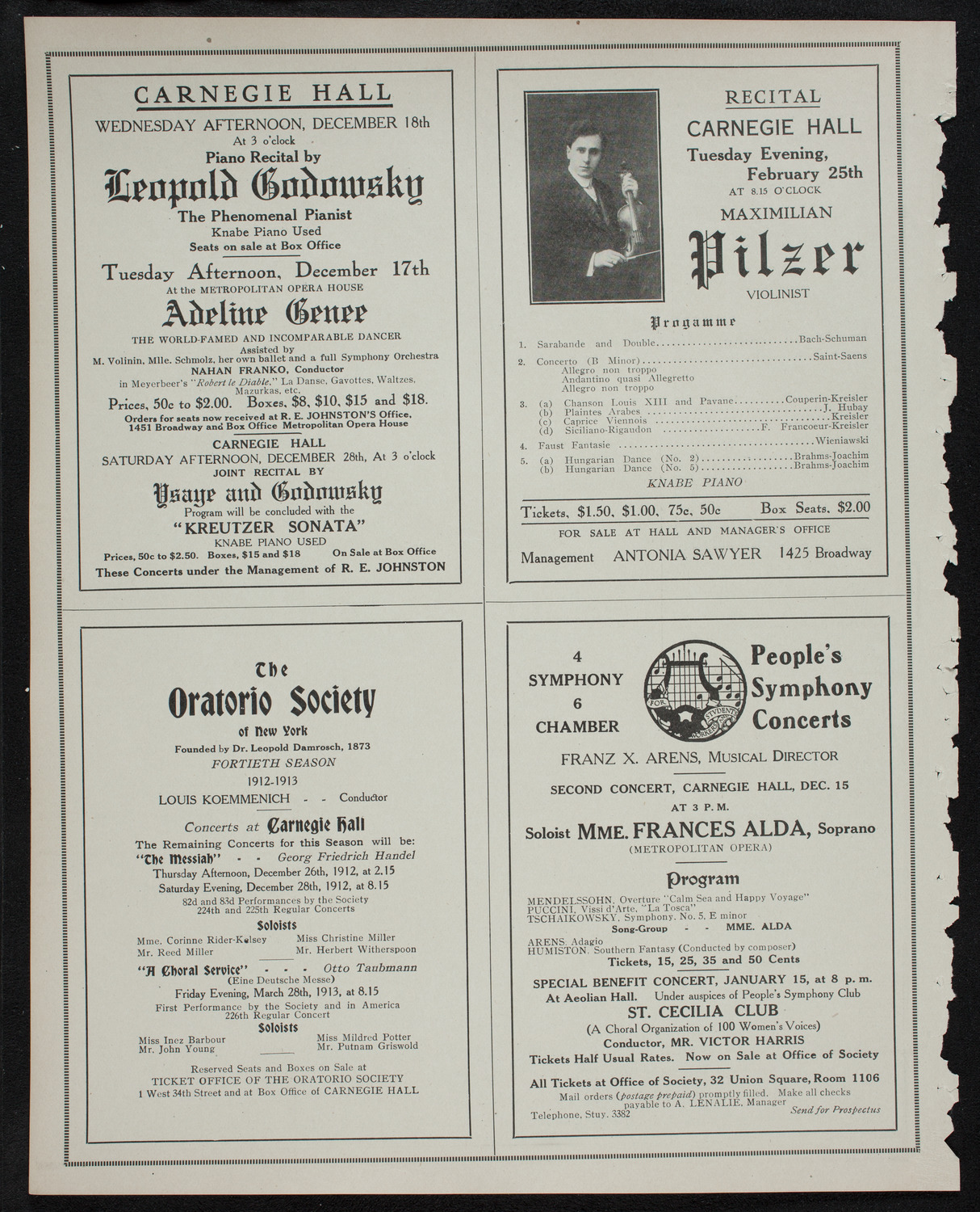 Efrem Zimbalist, Violin, with Nahan Franko and His Orchestra, December 14, 1912, program page 10