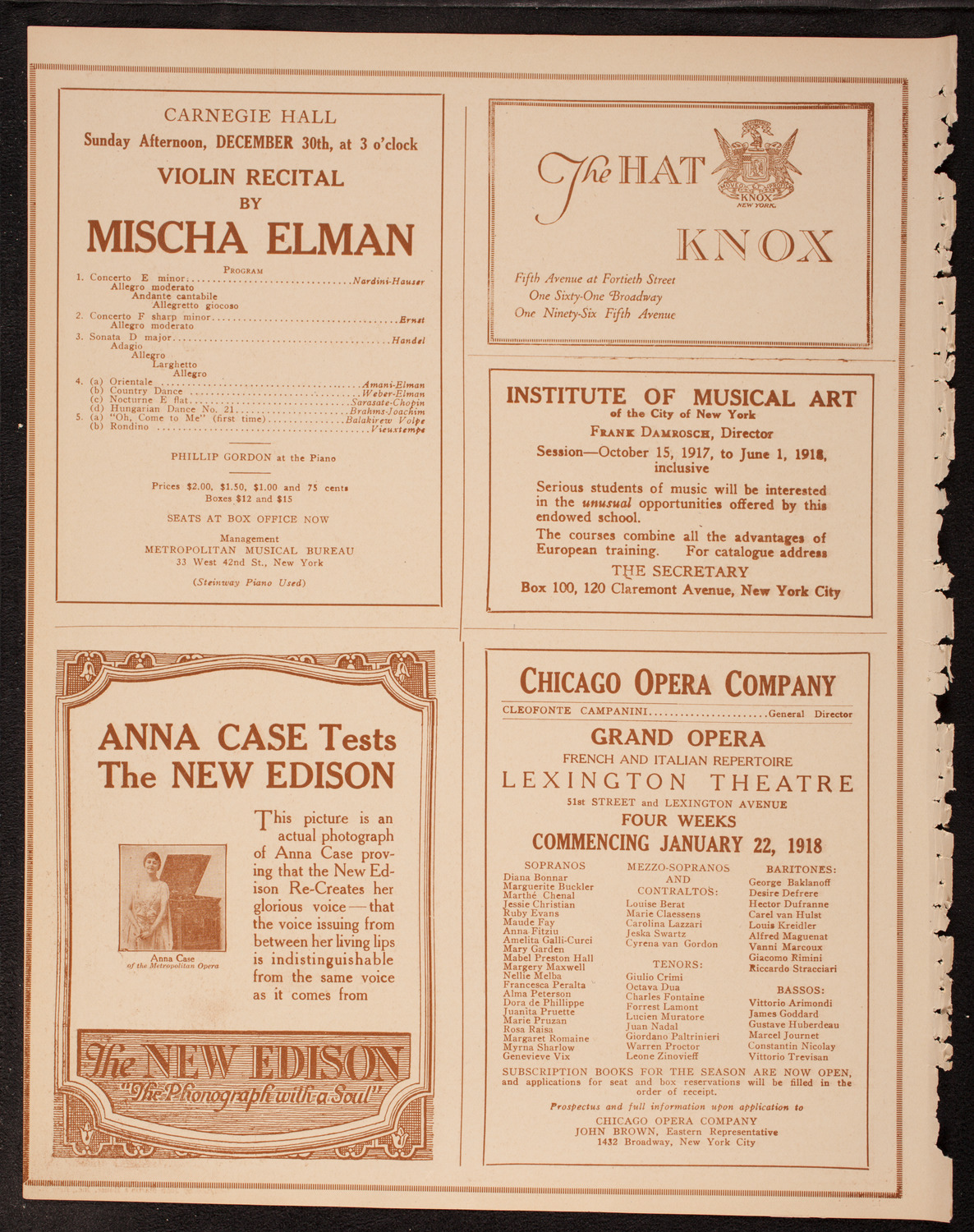 New York Symphony Orchestra, December 29, 1917, program page 2