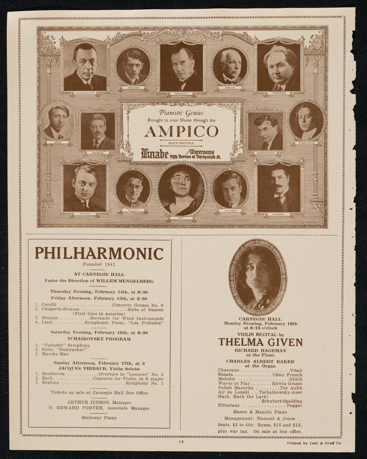 New York Symphony Orchestra, February 14, 1924, program page 12