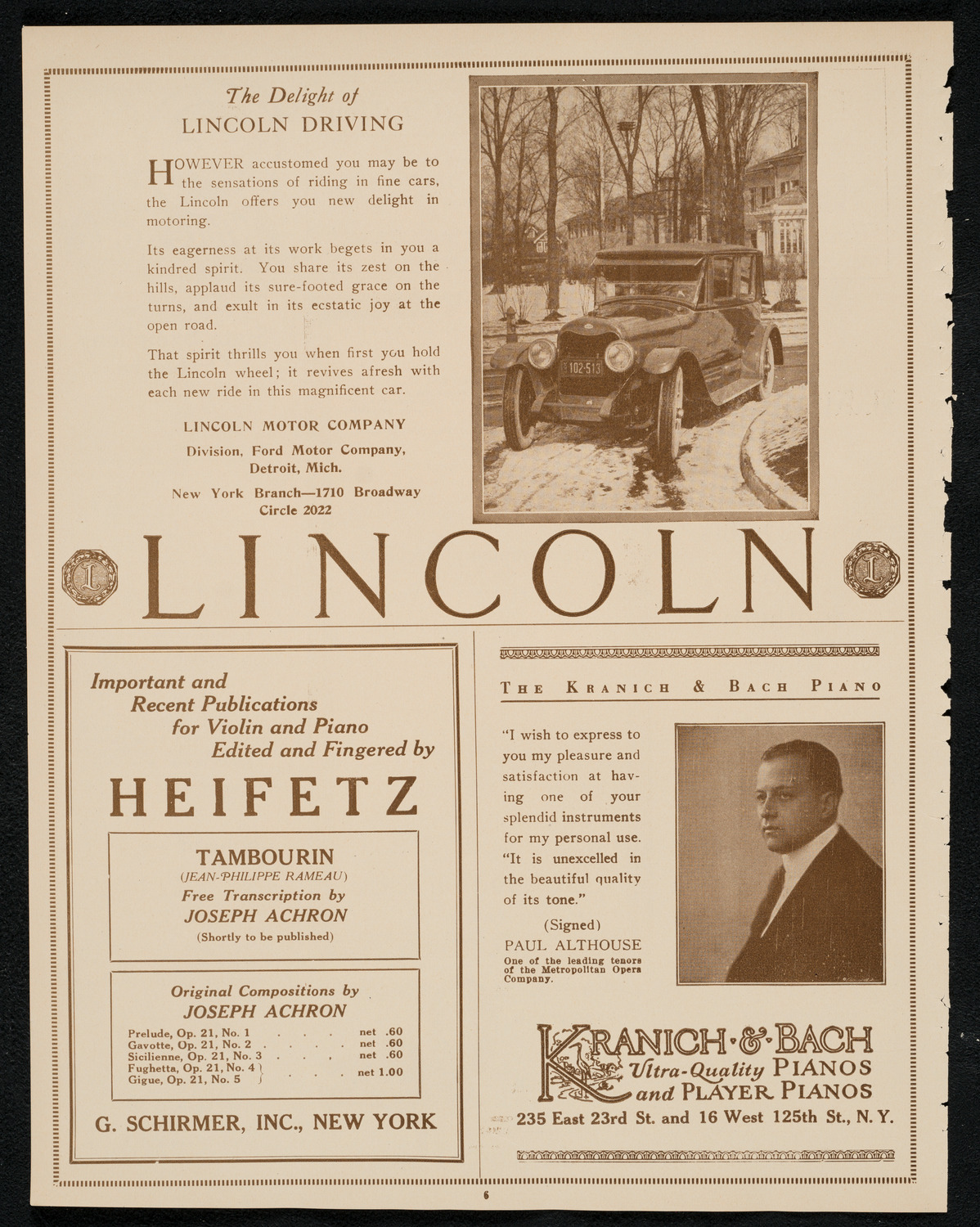 State Symphony Orchestra of New York, January 2, 1924, program page 6