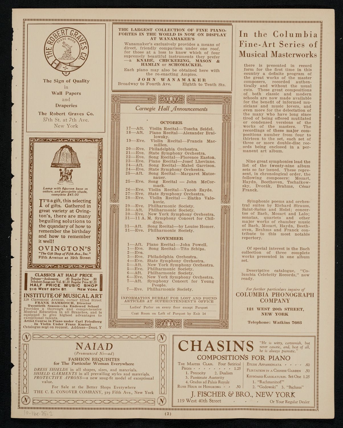 Lecture by Captain Roald Amundsen, October 16, 1925, program page 3
