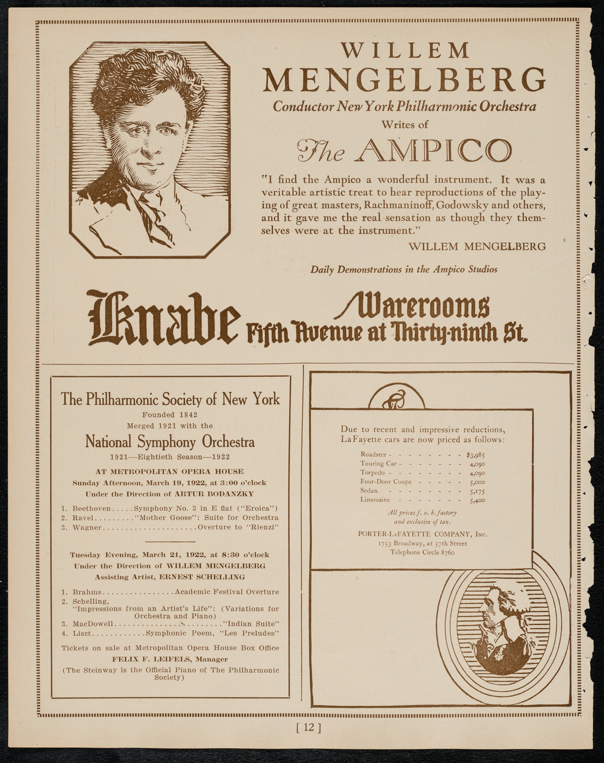 Alice Verlet, Soprano, March 17, 1922, program page 12