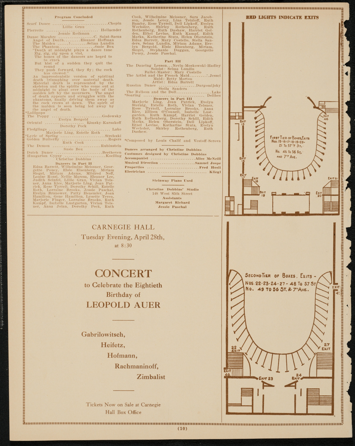 Christine Dobbins' Dancers, April 22, 1925, program page 10