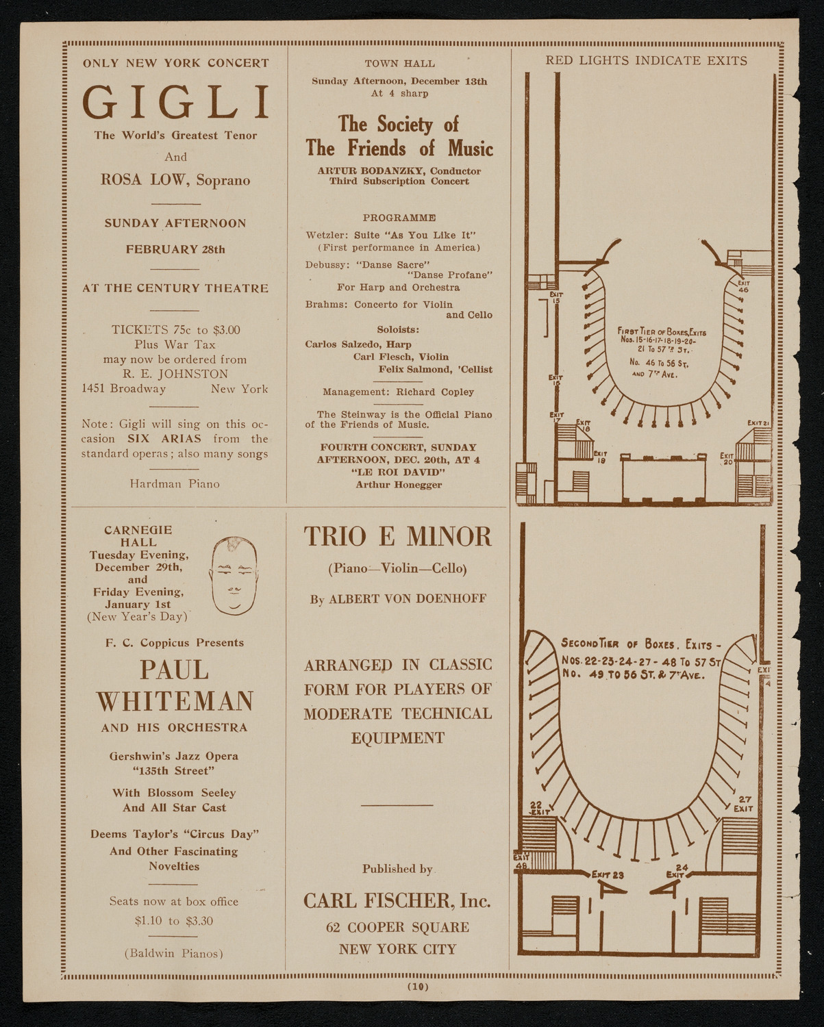 Ignacy Jan Paderewski, Piano, December 12, 1925, program page 10