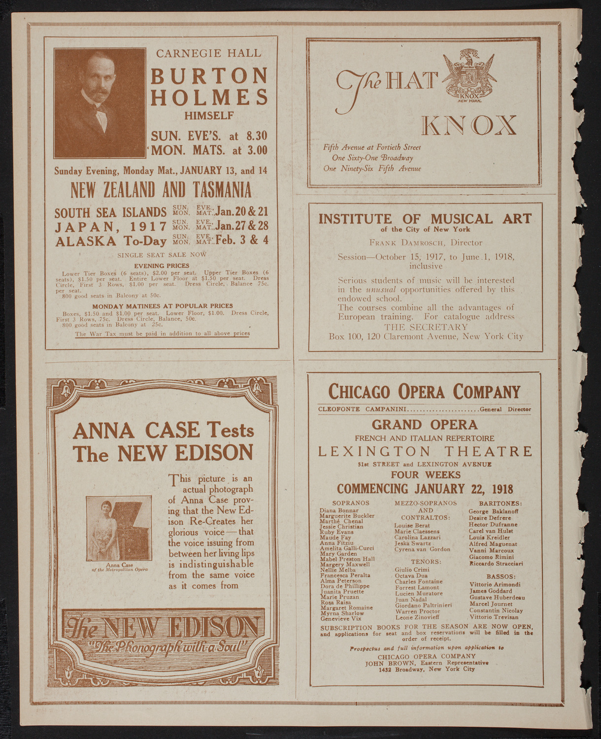 Lecture by Charles Upson Clark, January 7, 1918, program page 2