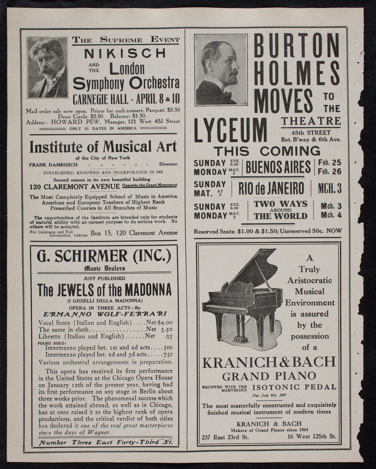 Boston Symphony Orchestra, February 24, 1912, program page 6