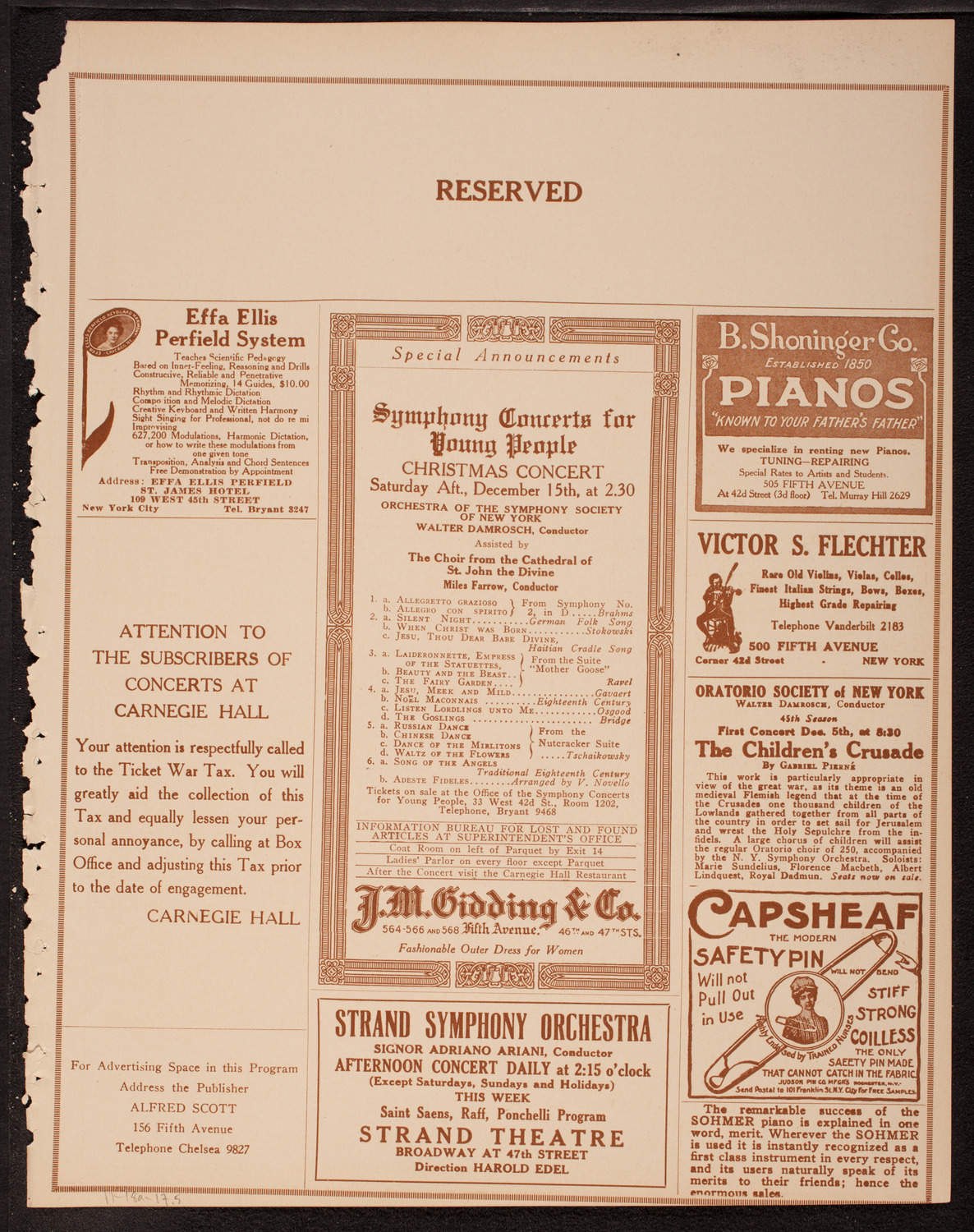 Ossip Gabrilowitsch, Piano, November 18, 1917, program page 9