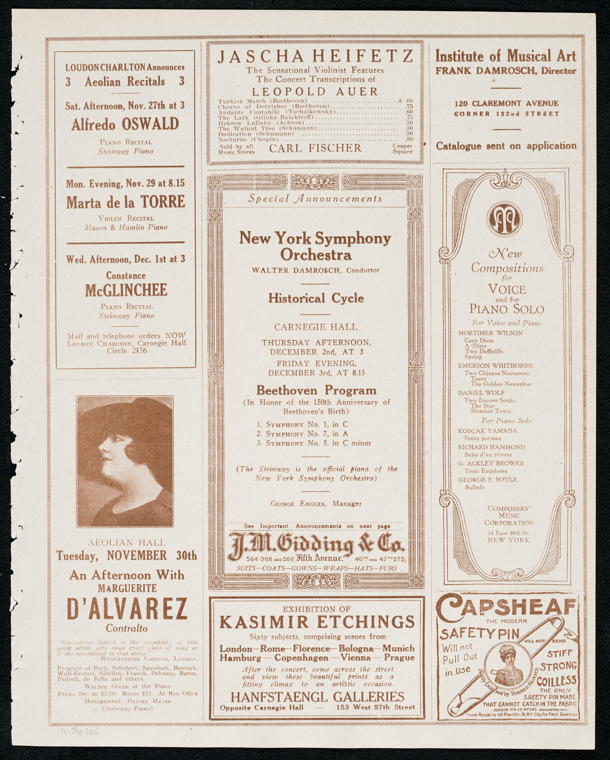 Nina Tarasova, Folk Singer, November 24, 1920, program page 9