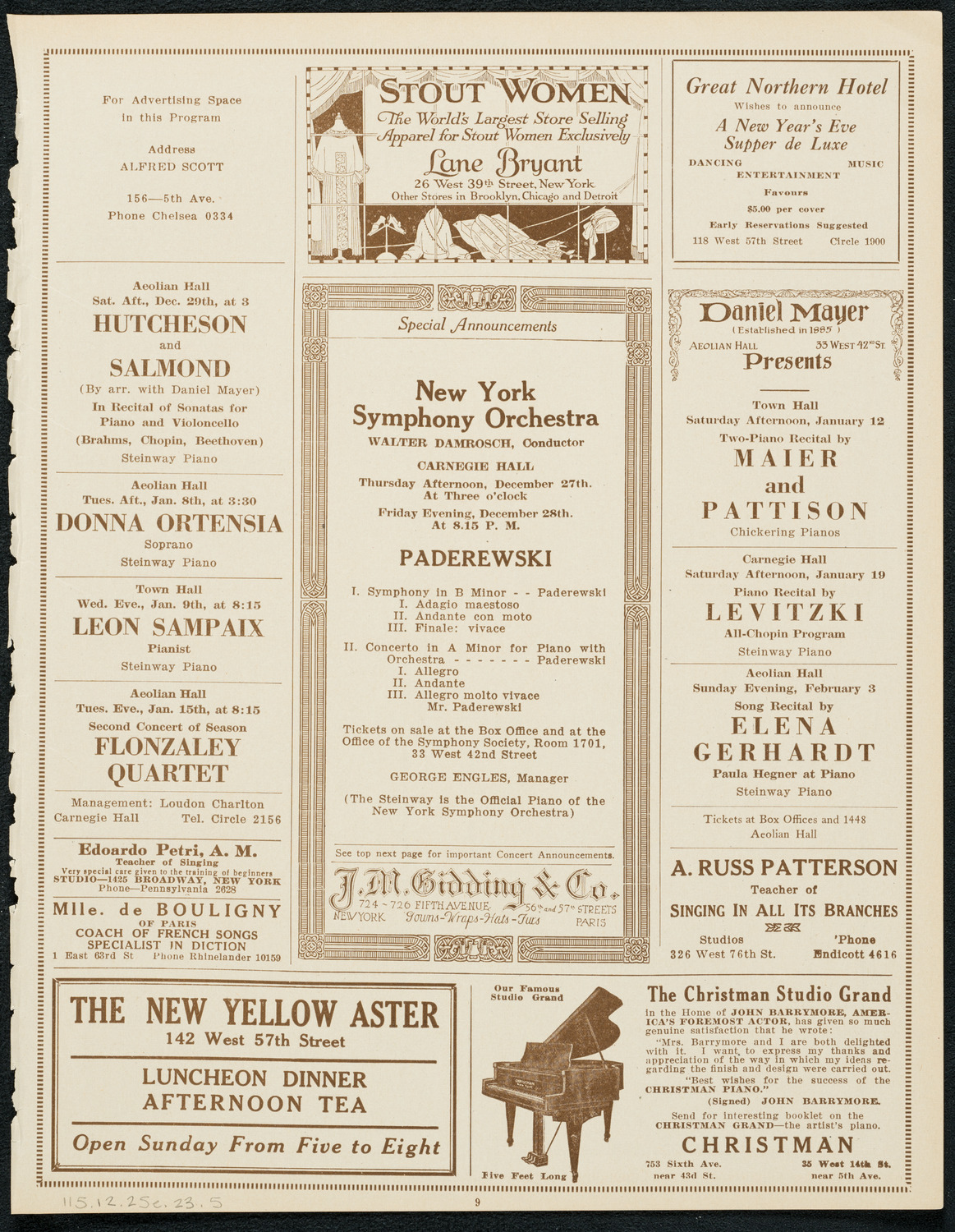 Carl Schaiovitz and Salo H. Goldstone, December 25, 1923, program page 9