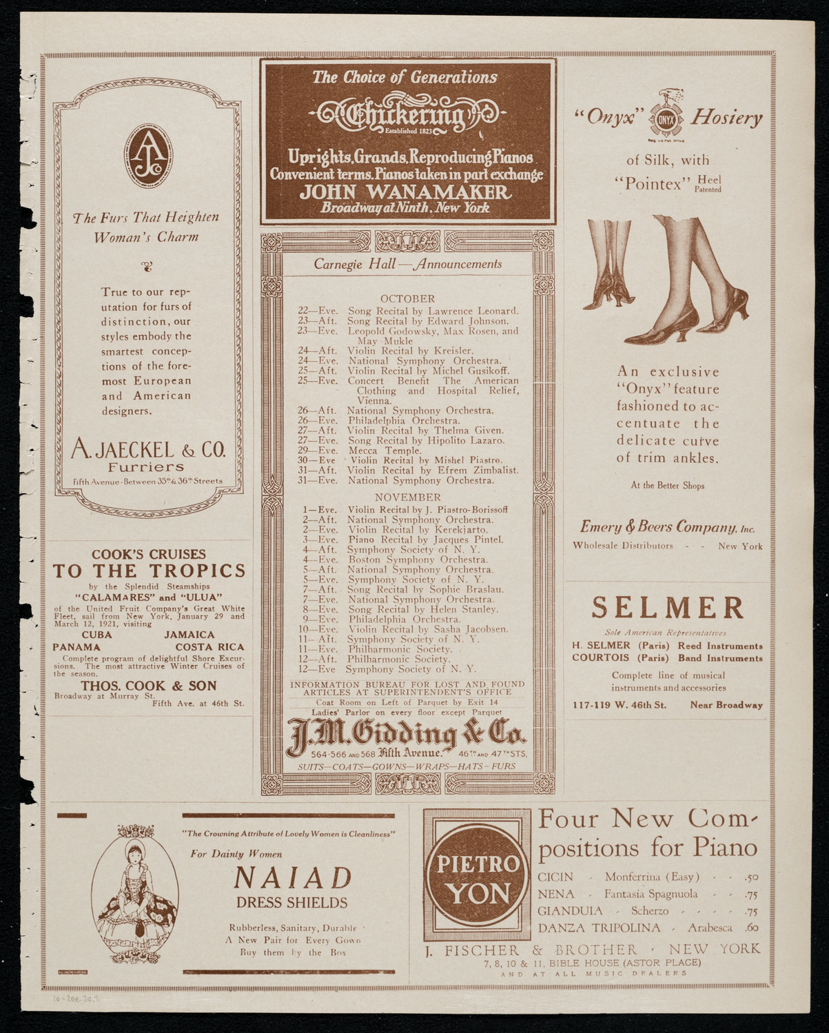 Alfred Mirovitch, Piano, October 20, 1920, program page 3