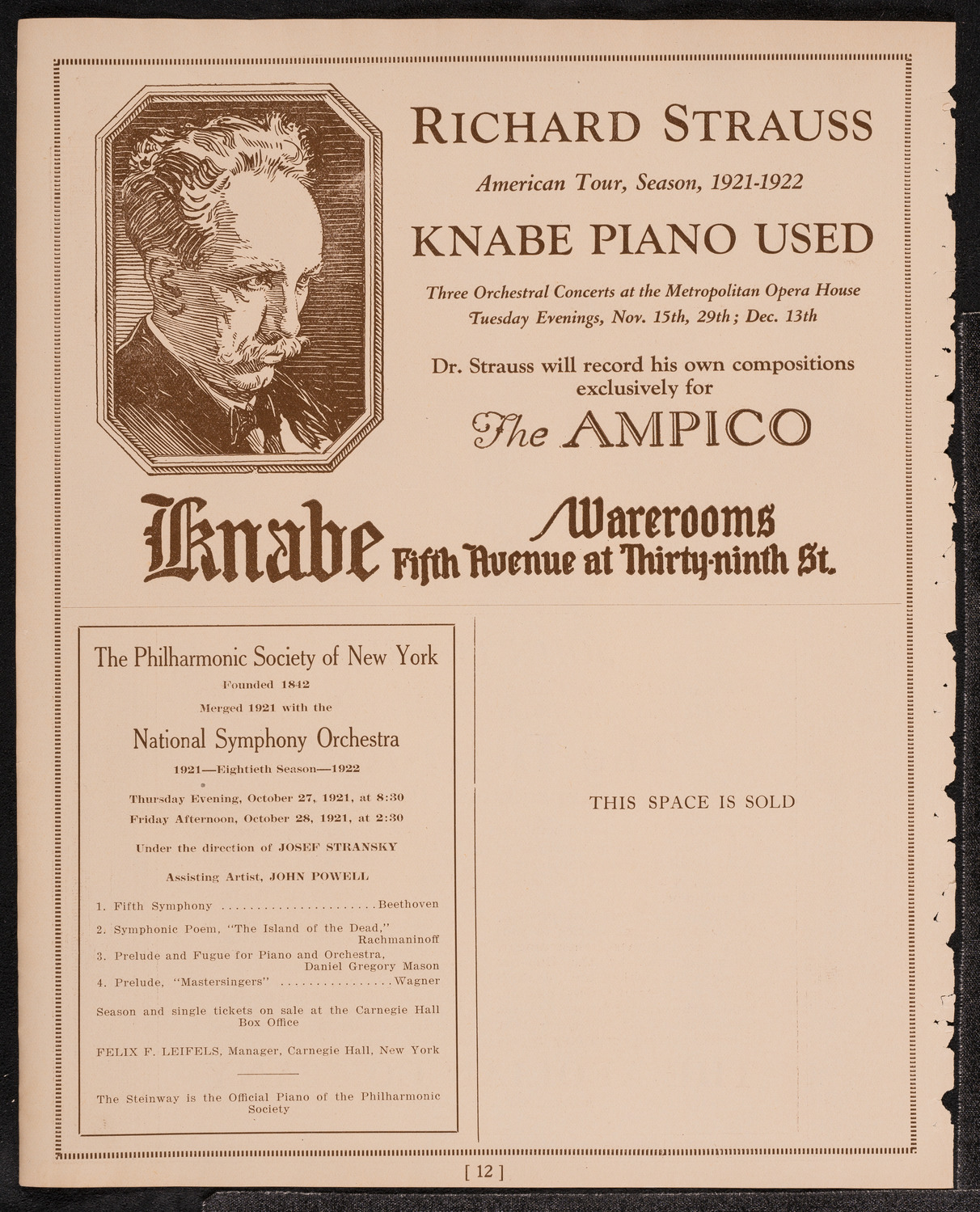 Anna Pinto, Assisted by Distinguished Artists, October 24, 1921, program page 12