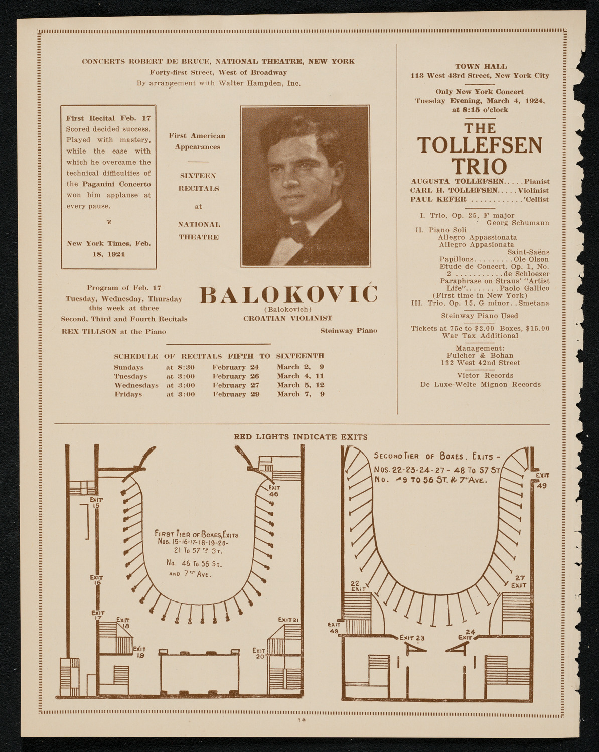 Evelyn Levin, Violin, February 25, 1924, program page 10