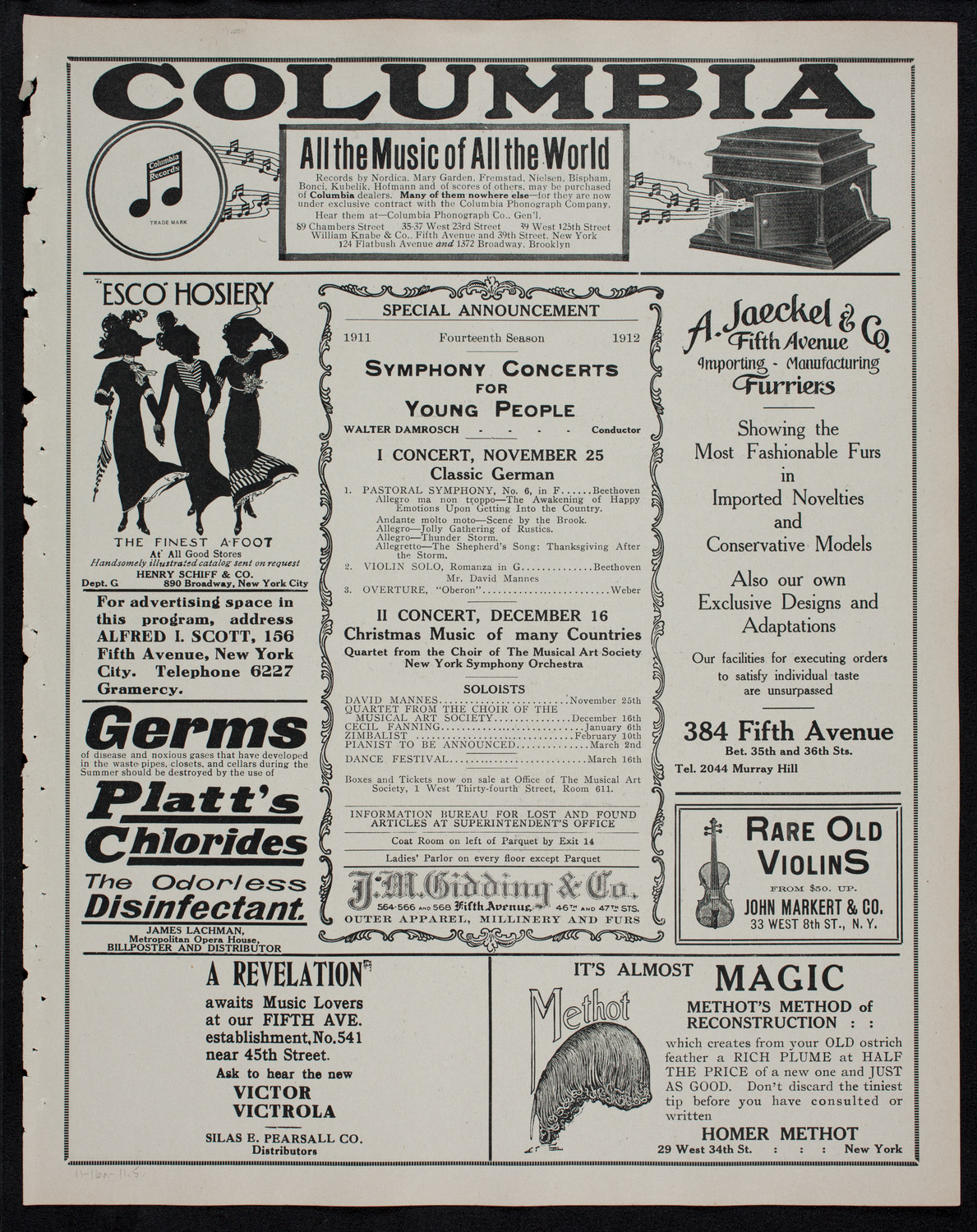 Maggie Teyte, Soprano, November 16, 1911, program page 9