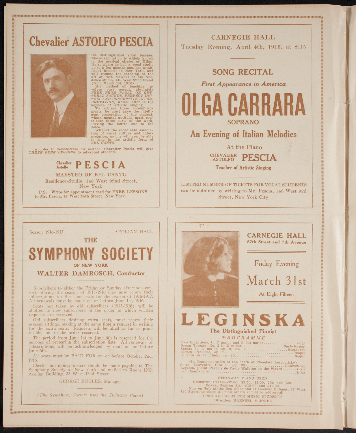 Benefit: French Musicians of the Paris Conservatoire, March 15, 1916, program page 8