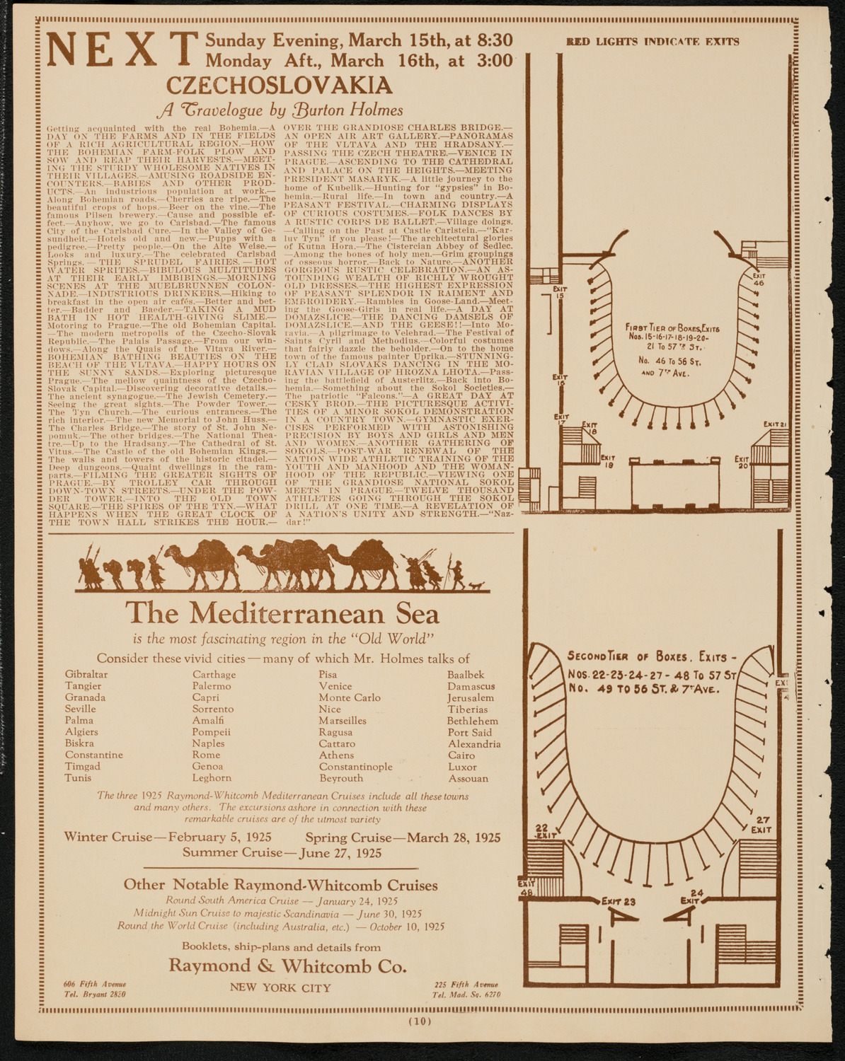 Burton Holmes Travelogue: Along the Riviera, March 8, 1925, program page 10