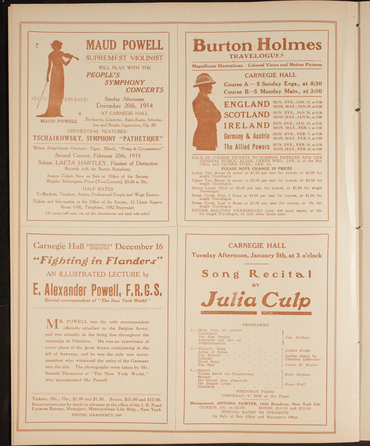 Elmendorf Lecture: Around the United States, December 6, 1914, program page 10