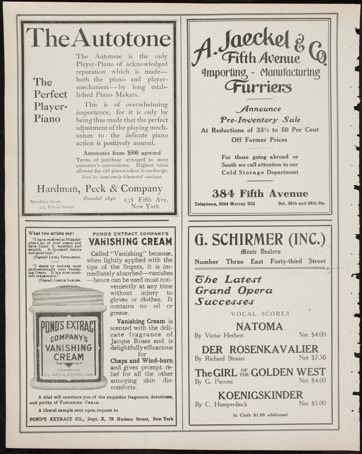 Oratorio Society of New York, March 10, 1911, program page 8