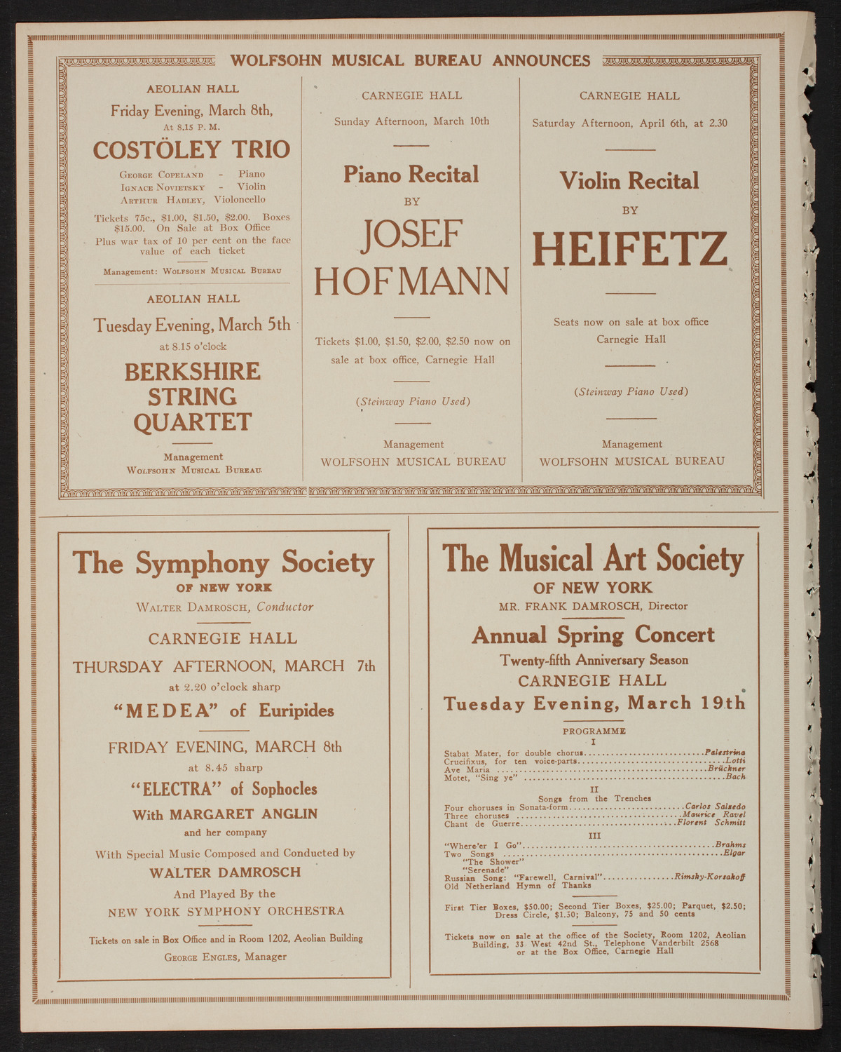 New York Philharmonic, March 3, 1918, program page 8