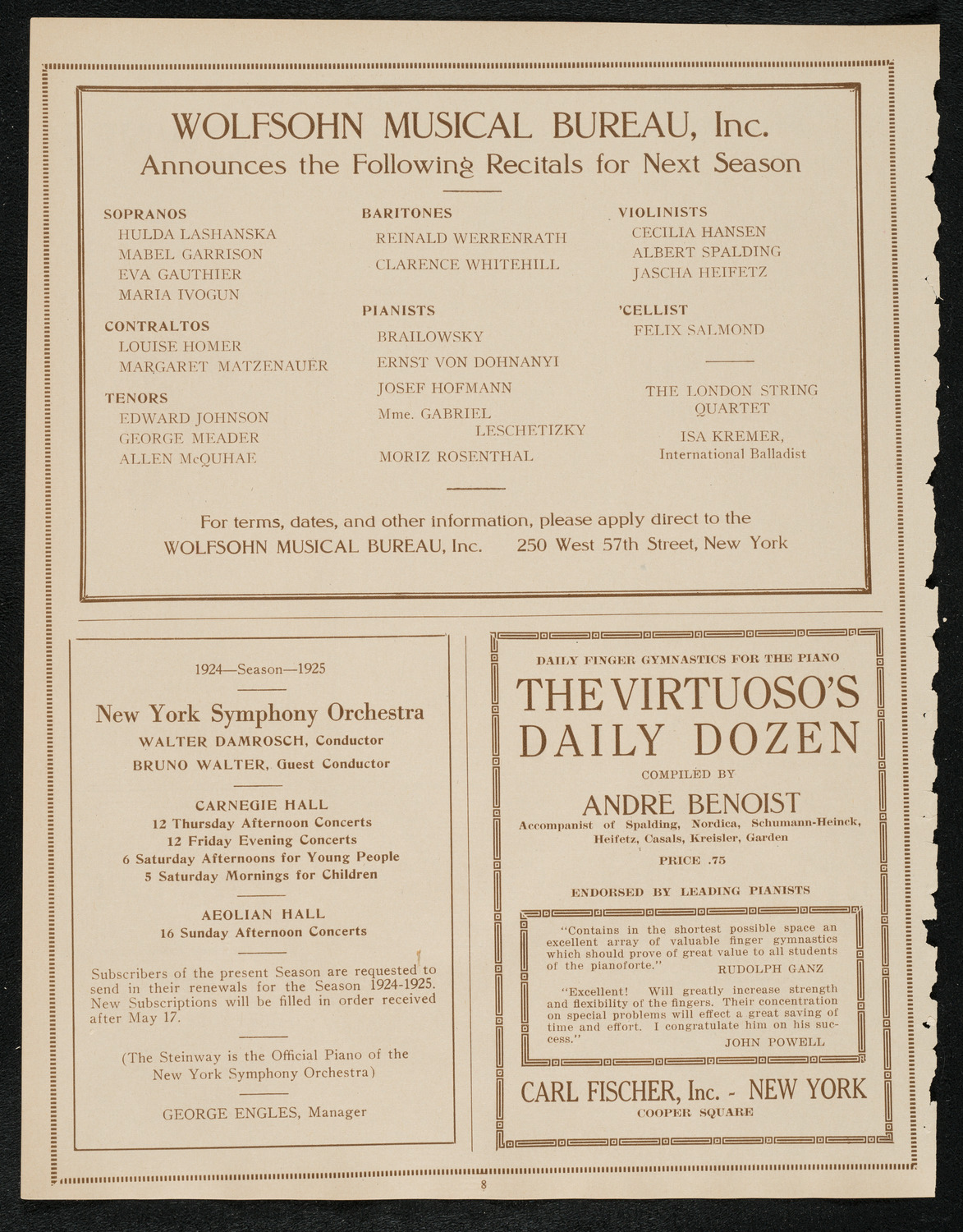 Minneapolis Symphony Orchesta, April 14, 1924, program page 8