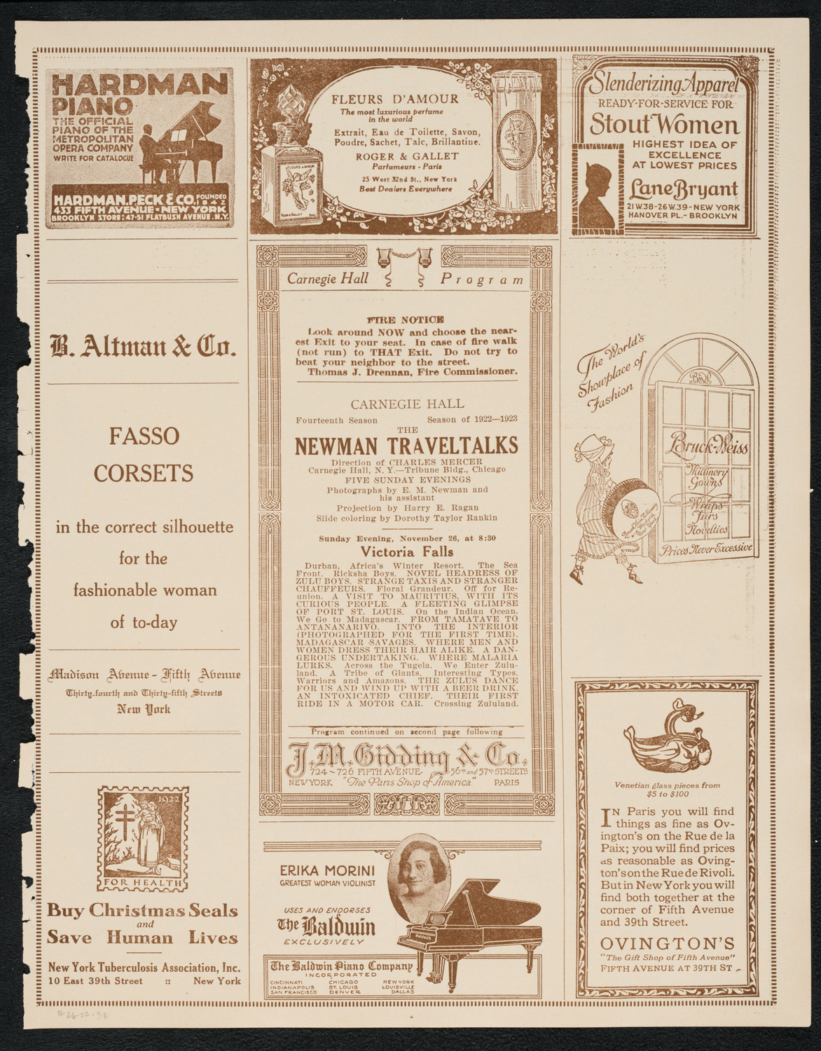 Newman Traveltalks: Victoria Falls, November 26, 1922, program page 5