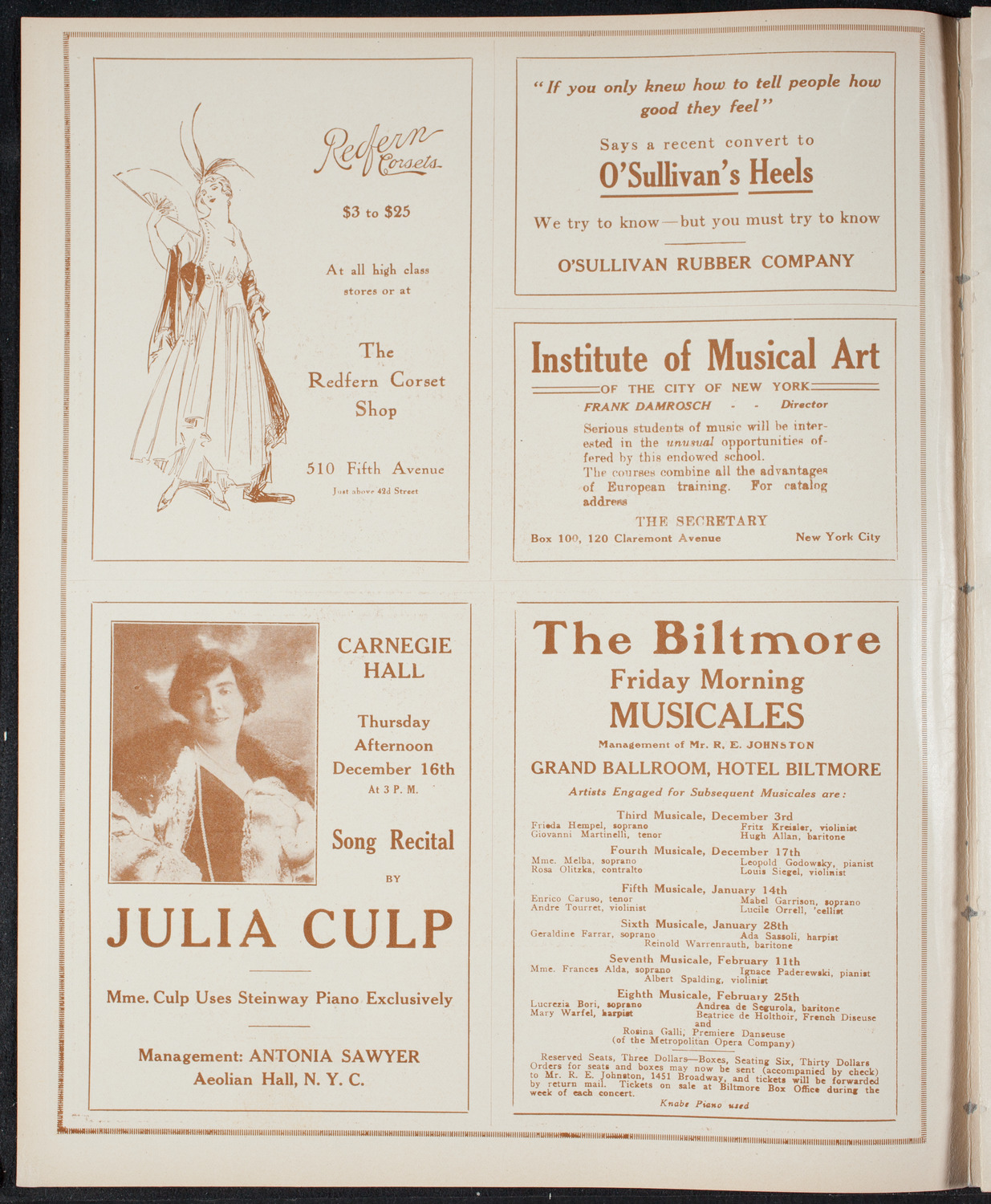 Roy Chandler's South American Series: Spring Byington-Chandler "A Trip to the Argentine", November 25, 1915, program page 2