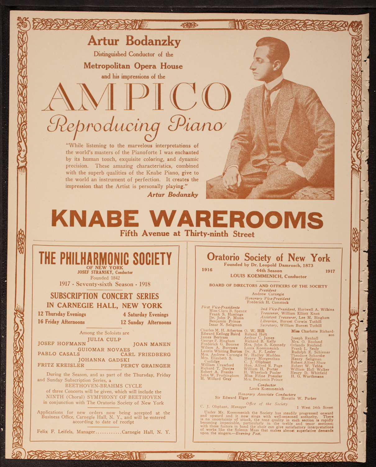 Frank Loubet's Orchestra, April 29, 1917, program page 12
