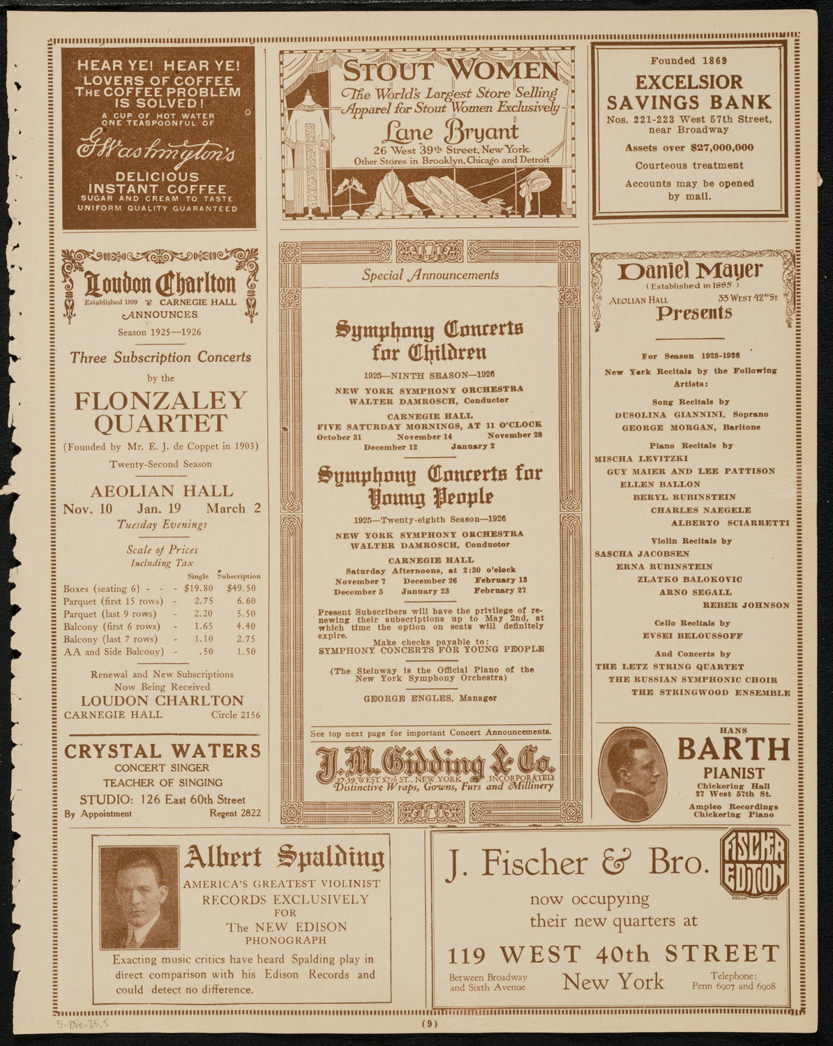 St. Mark's Methodist Episcopal Choir, May 25, 1925, program page 9