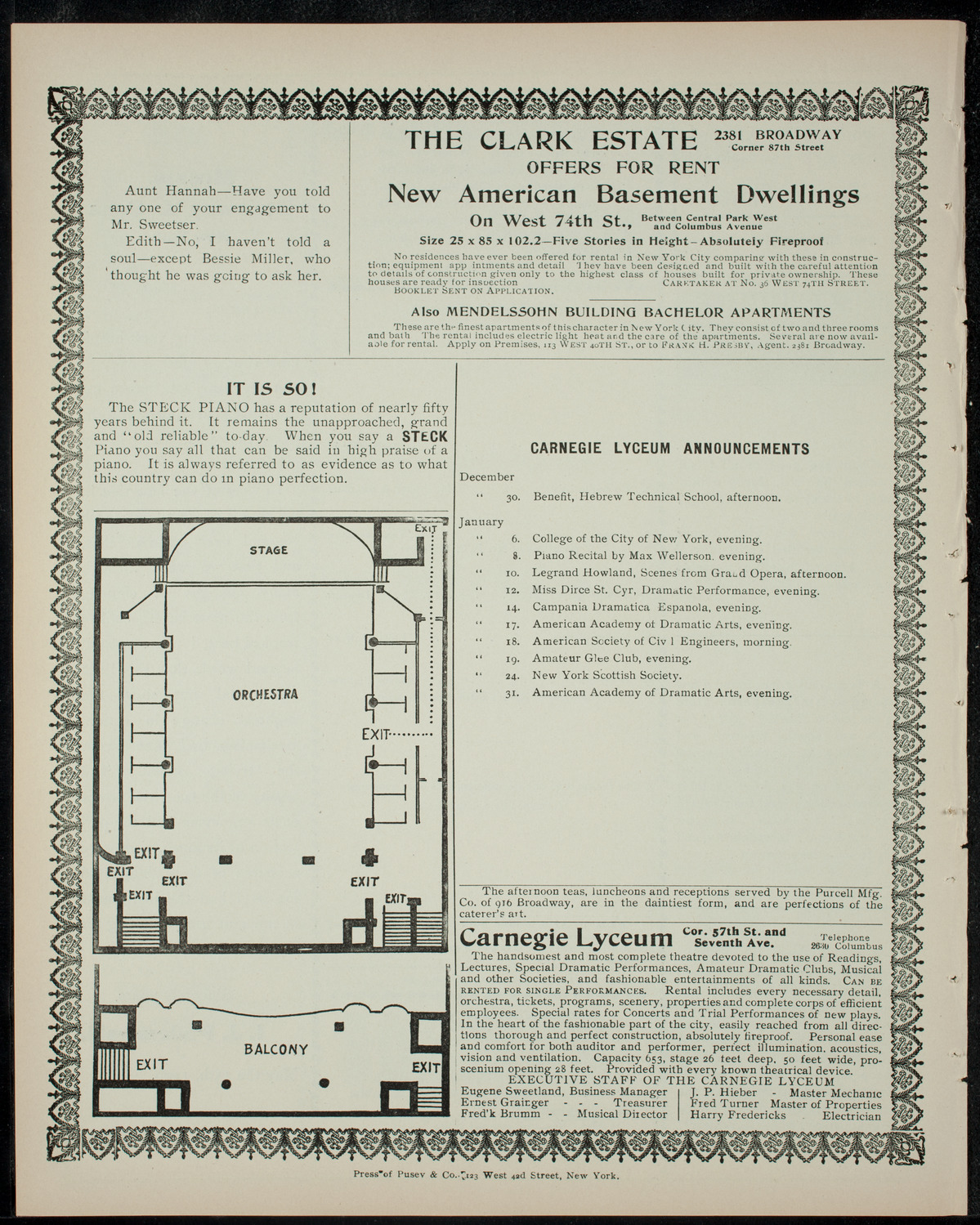 Benefit: Hebrew Technical School for Girls, December 29, 1904, program page 4