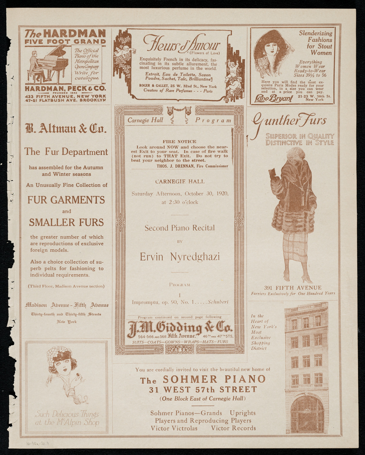 Ervin Nyiregyházi, Piano, October 30, 1920, program page 5