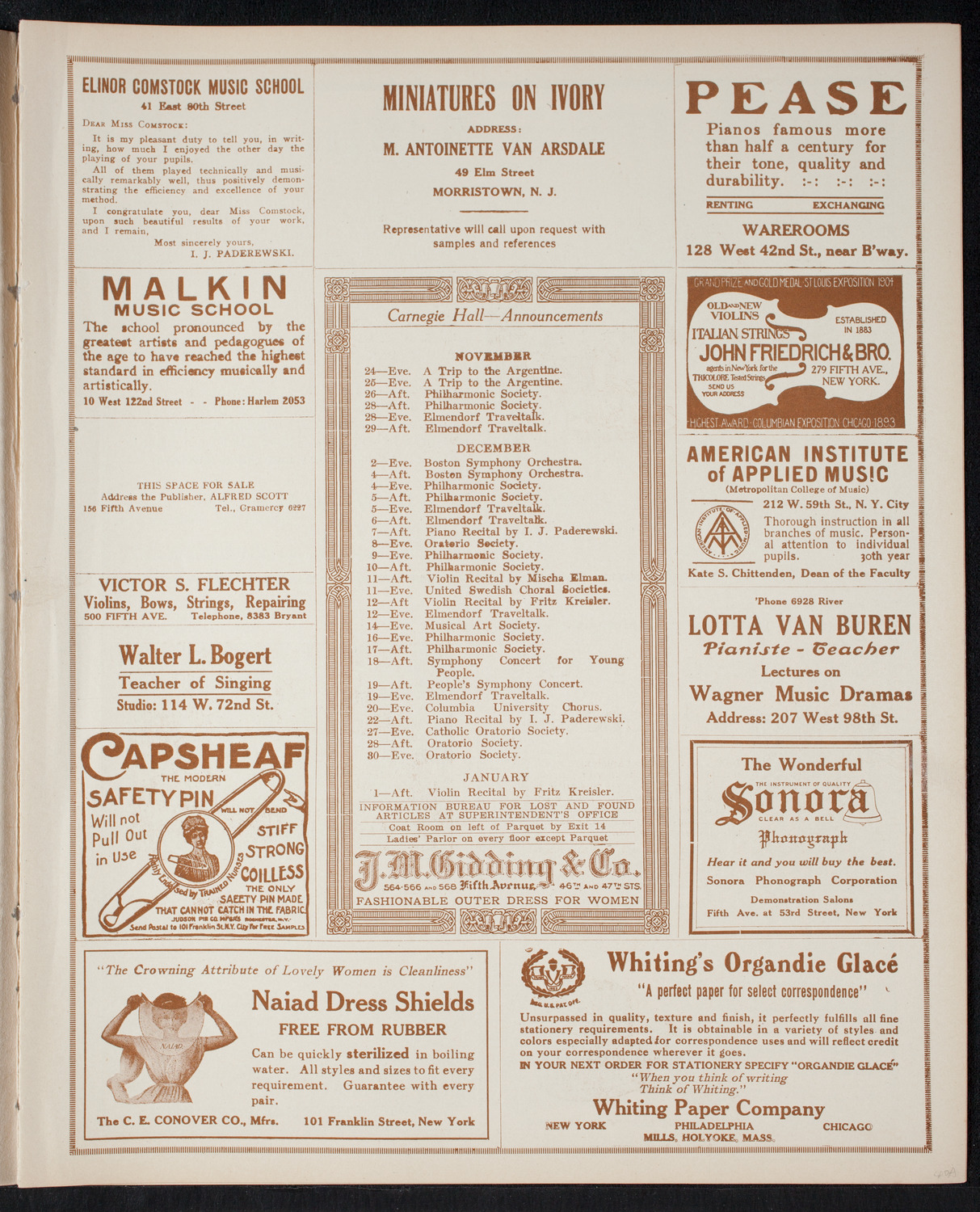 Lecture by Frederick Palmer, November 23, 1915, program page 3