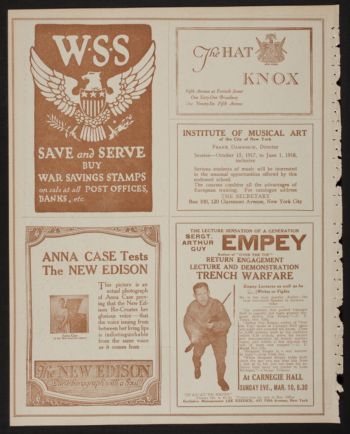 Lecture by Lieutenant Patrick Alva O'Brien, R.F.C, February 24, 1918, program page 2