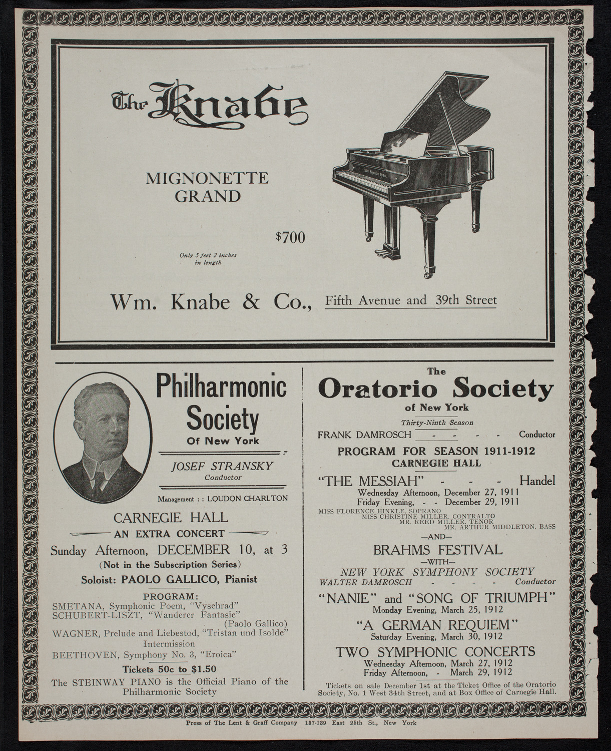 Fannie Bloomfield Zeisler, Piano, December 2, 1911, program page 12