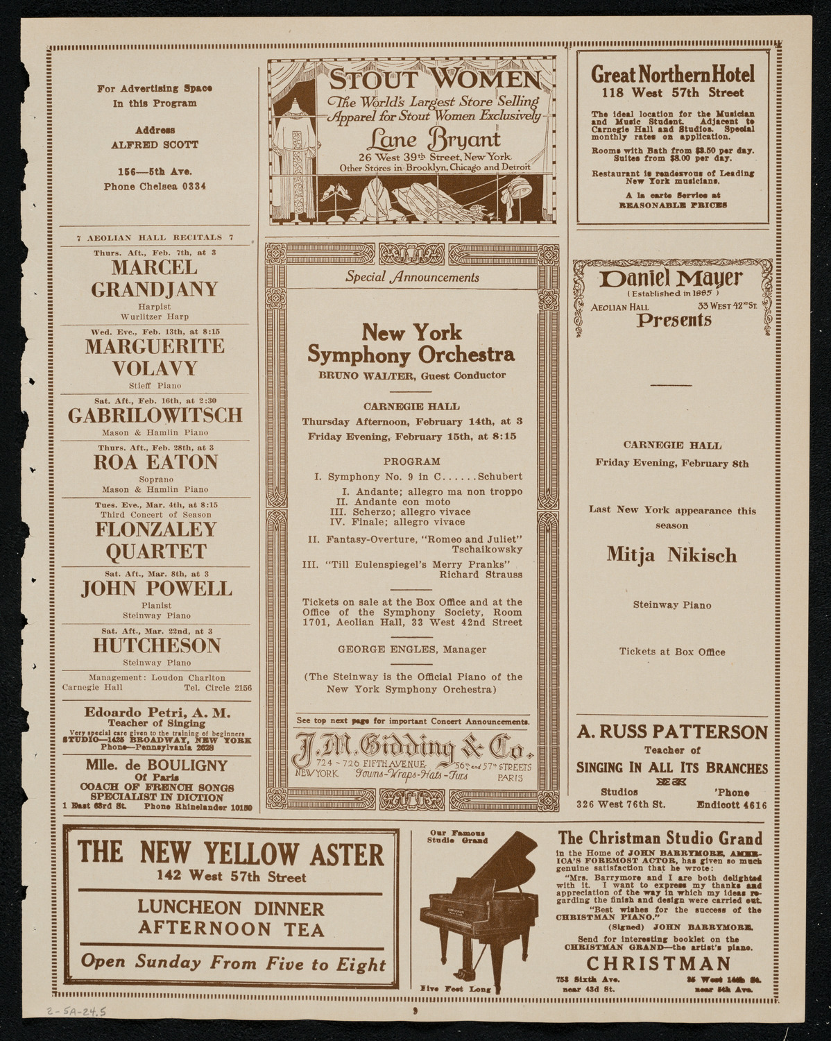 Roland Hayes, Tenor, February 5, 1924, program page 9